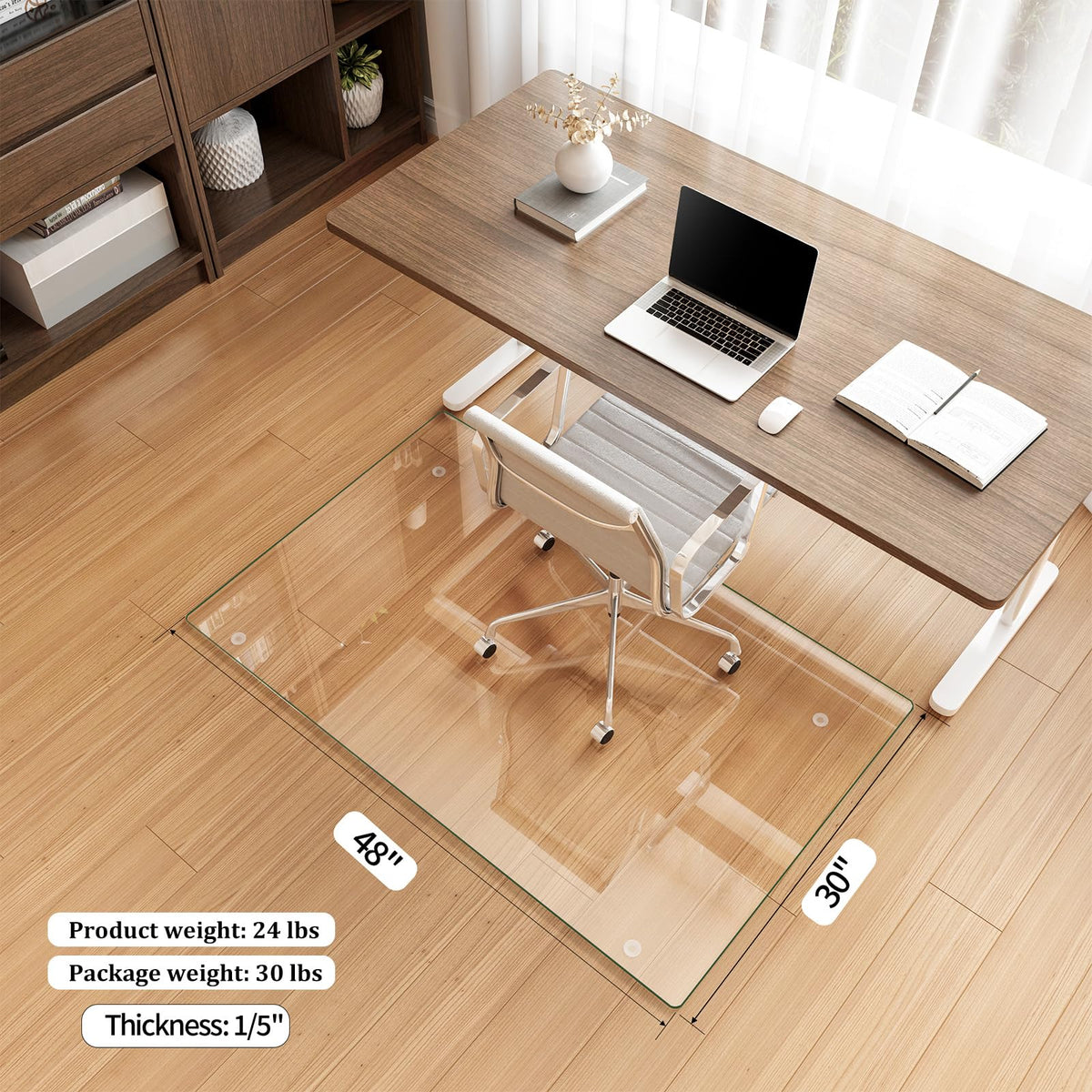 30" x 48" Office Chair Mat for Hardwood Floors & Carpets