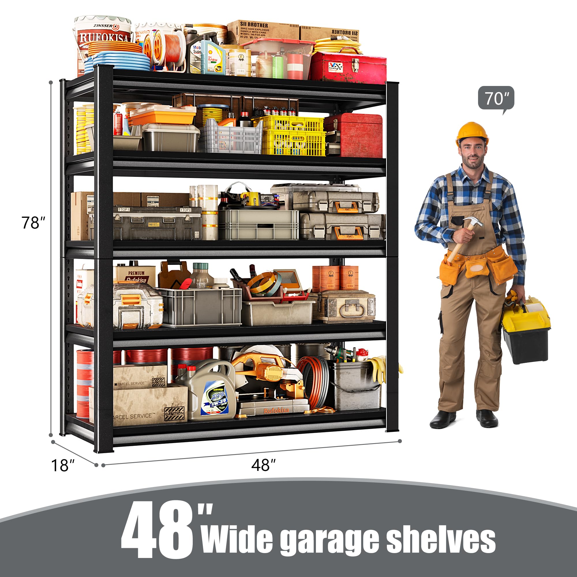 78" H Garage Shelving Heavy Duty