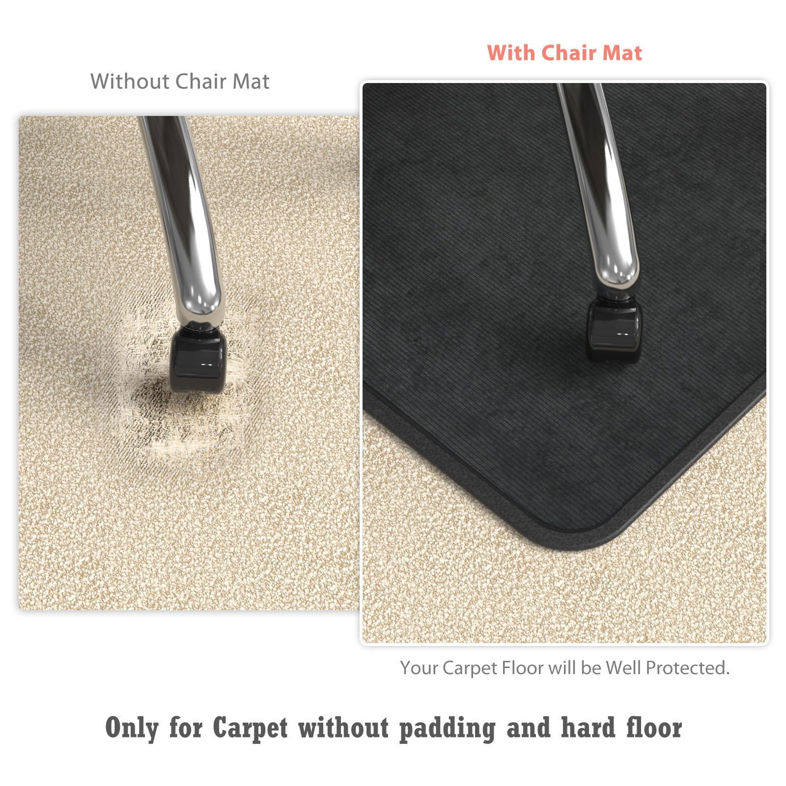 Heavy Duty Office Chair Mat for Carpet and Hardwood Floor Bohemian Desk Chair Mat Rug 36'' x 48'' Jacquard Woven Surface Floor mats for Office Home
