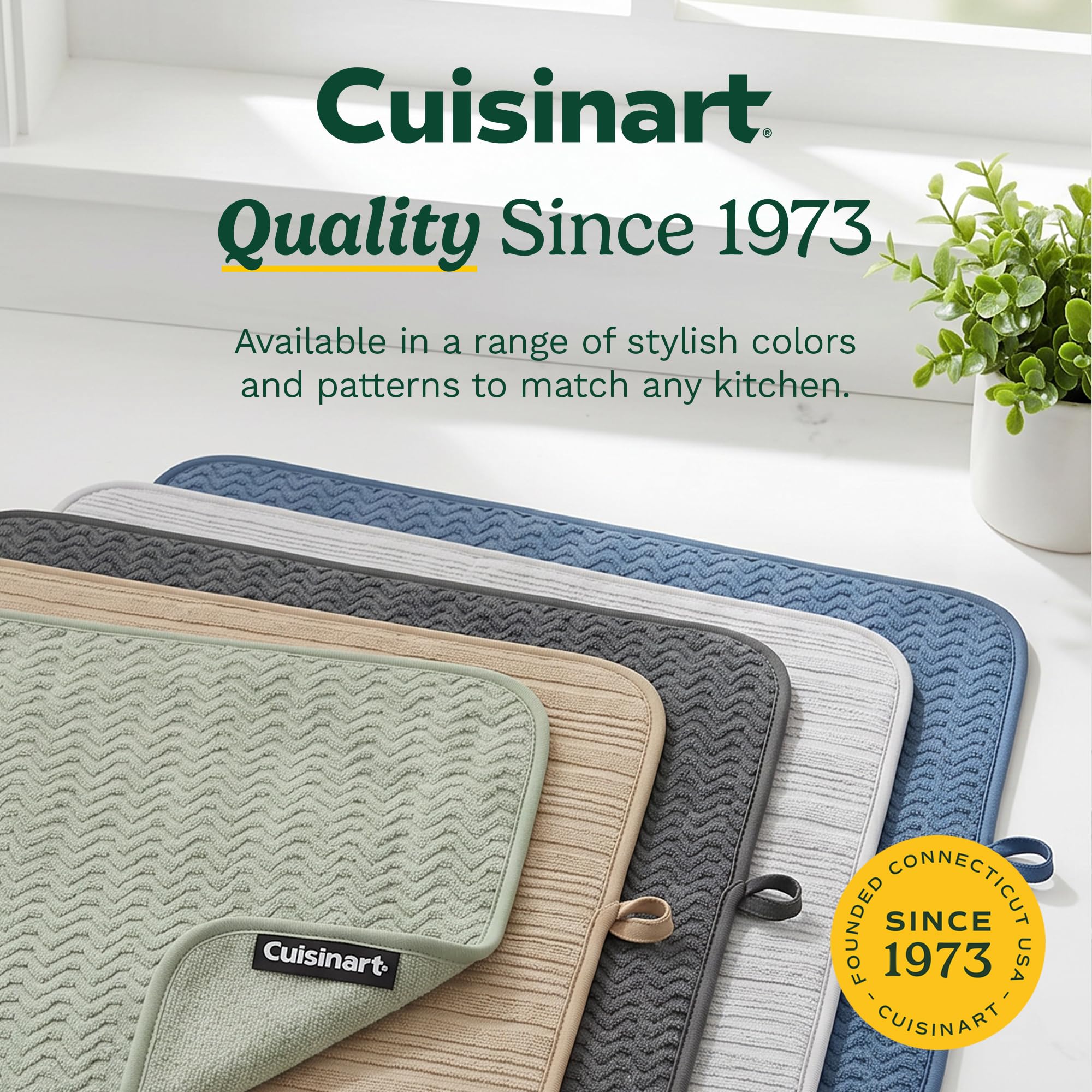 Cuisinart Dish Drying Mat for Kitchen Counter (2 Count)