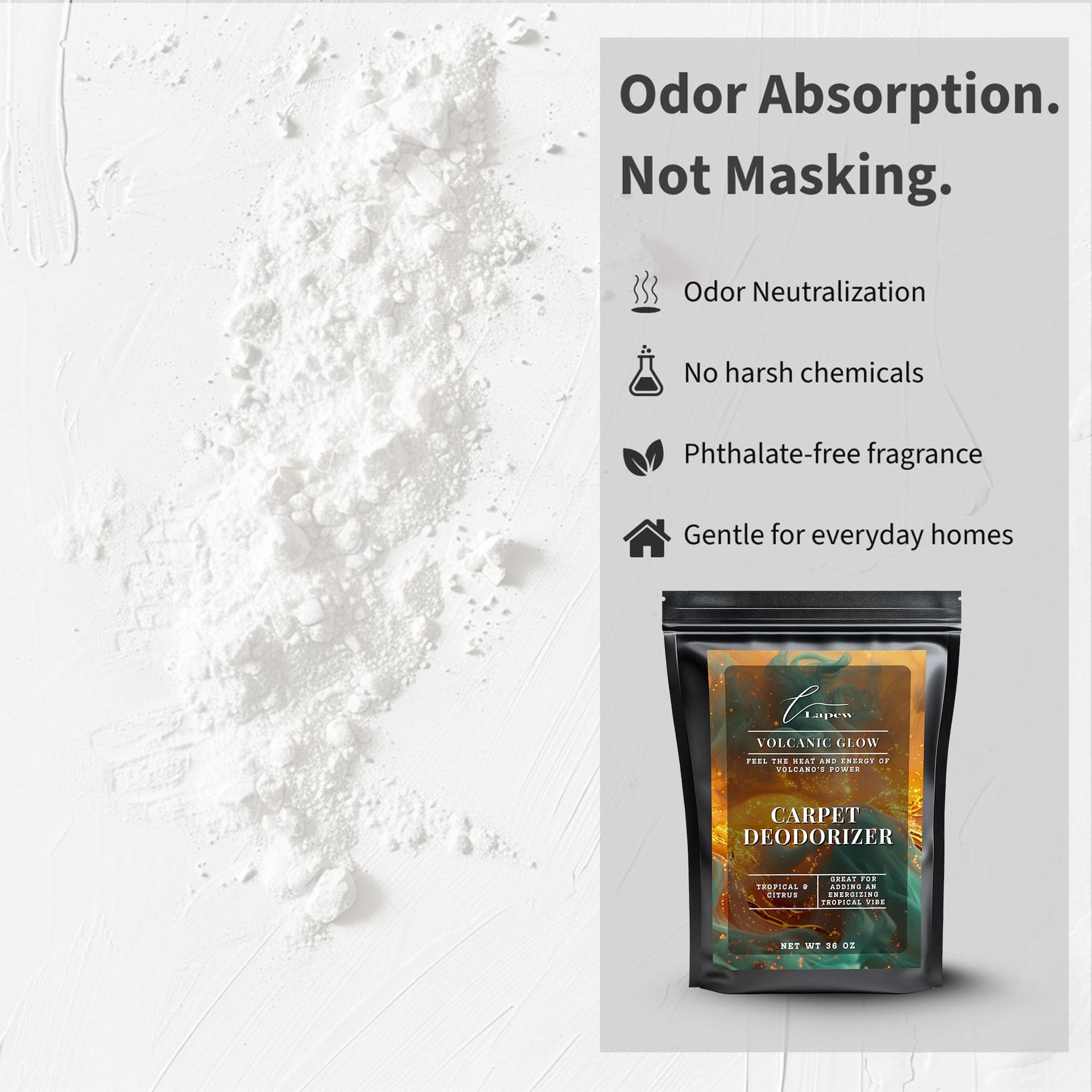 Volcanic Glow Carpet Deodorizer Powder (36 Ounce)