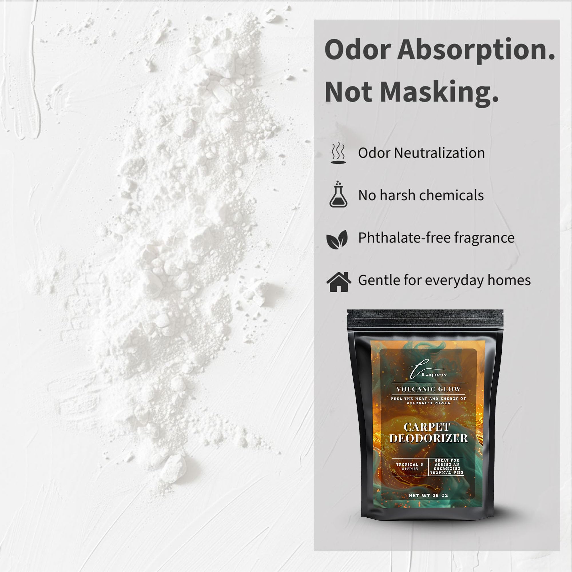 Volcanic Glow Carpet Deodorizer Powder (36 Ounce)