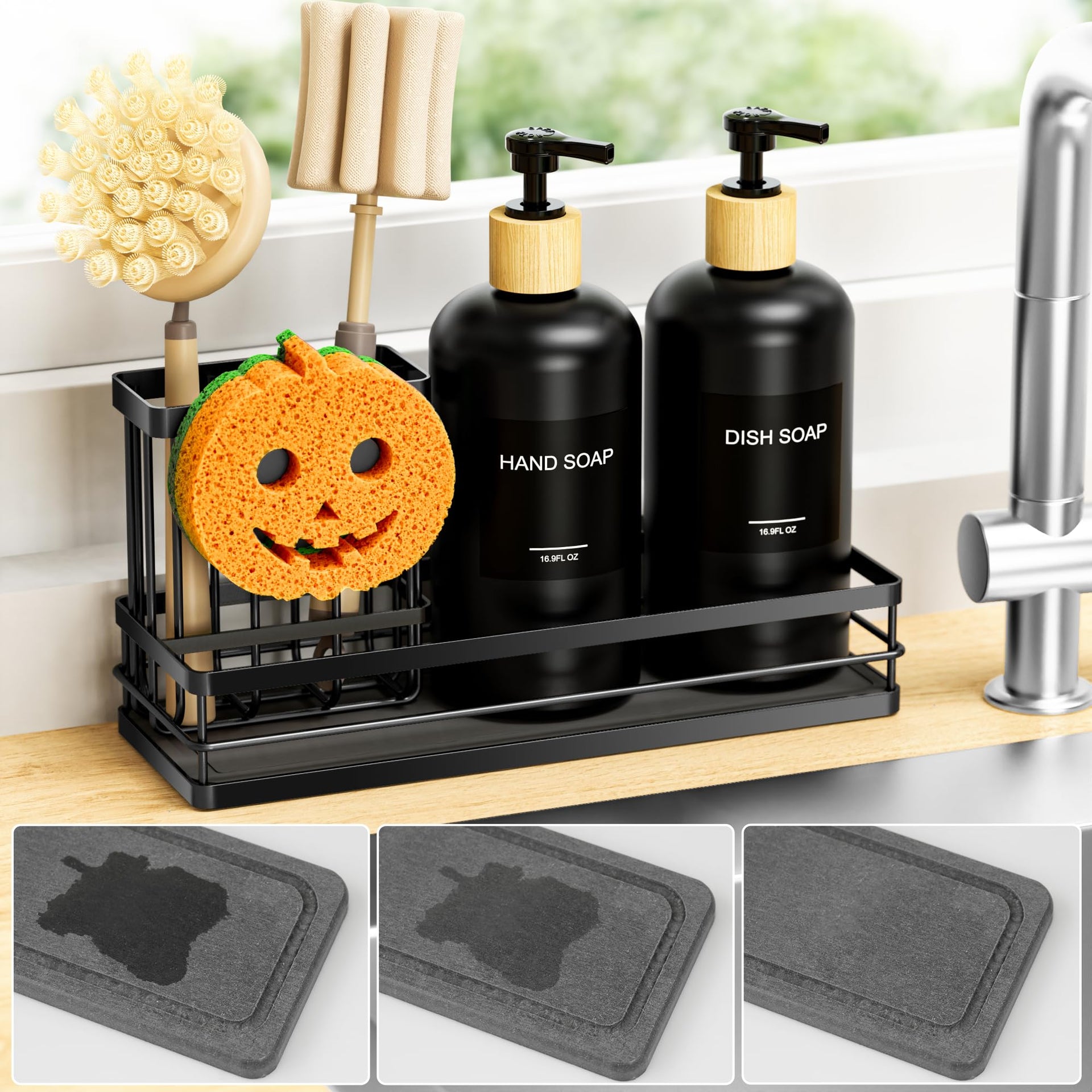 Kitchen Dish Soap Dispenser Set