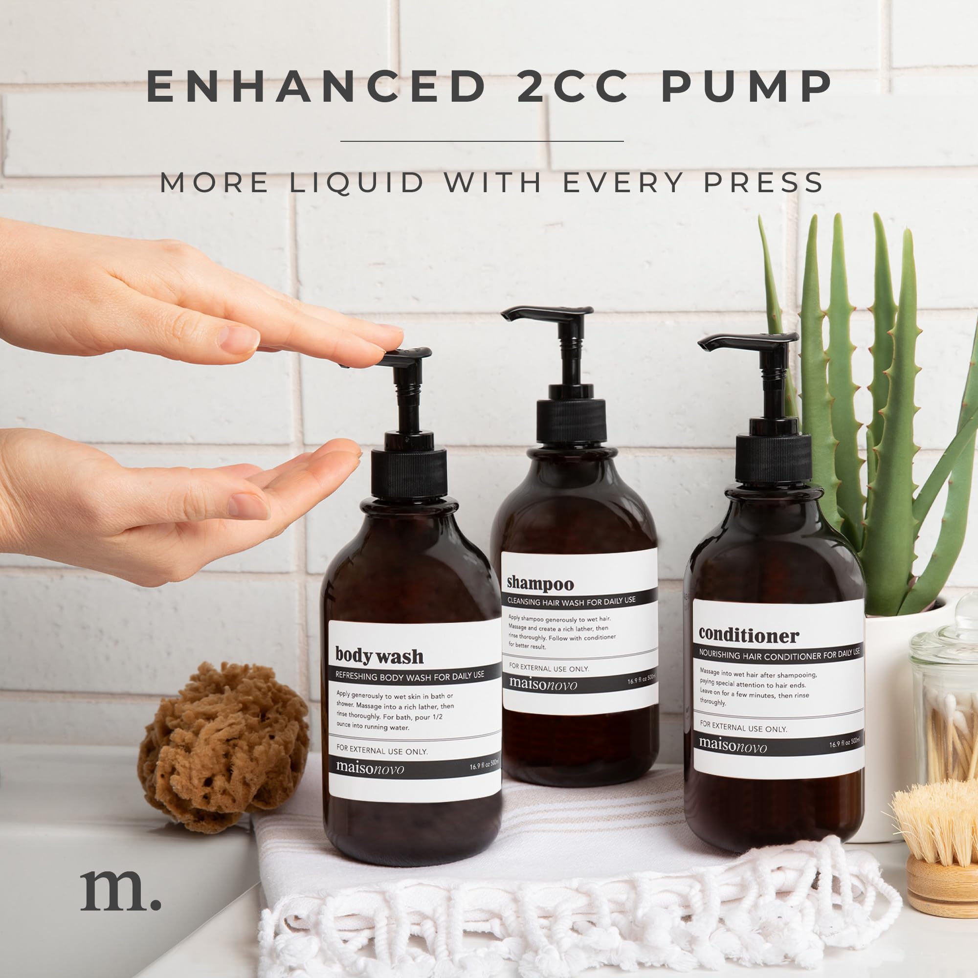Refillable Shampoo and Conditioner Bottles (3 Count)