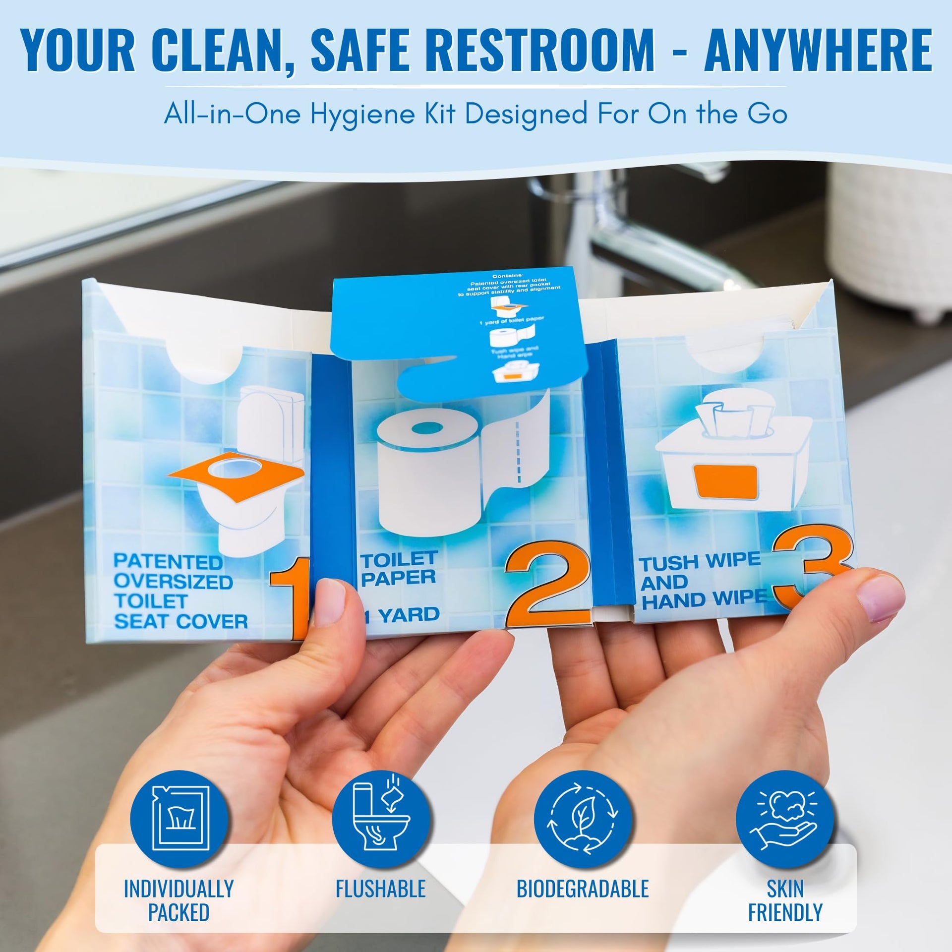 12 Pack Portable Disposable Toilet Seat Cover for Travel (12 Count)