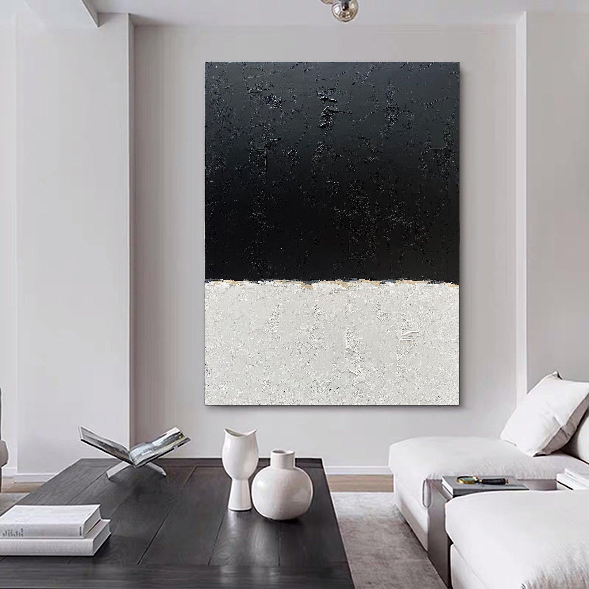 Art Hand painted black and white wall art