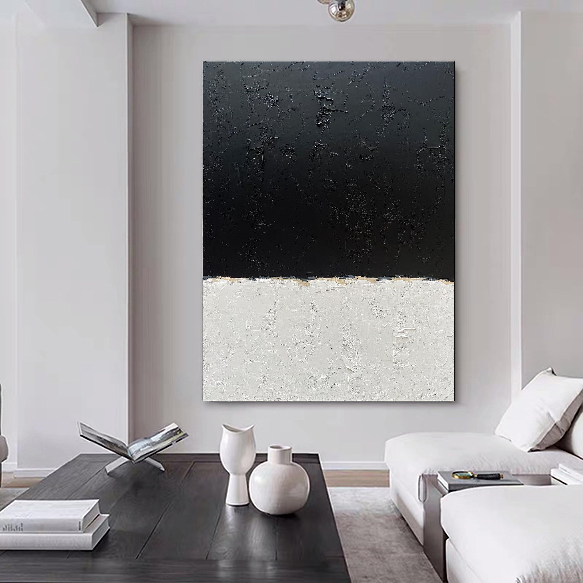 Art Hand painted black and white wall art