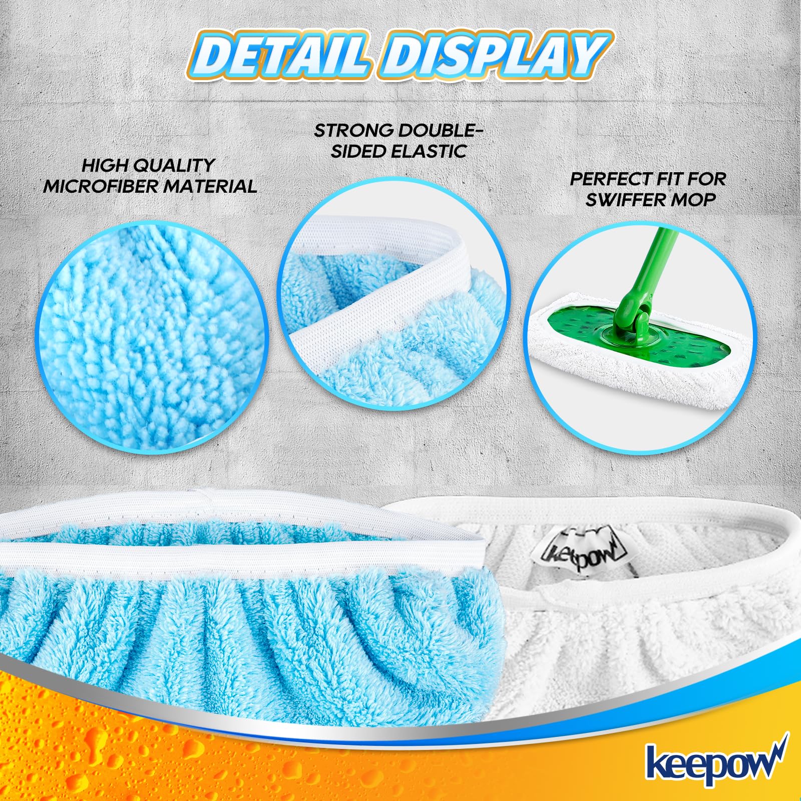 10 Pack Reusable Mop Pads Compatible with Swiffer Sweeper (10 Count)