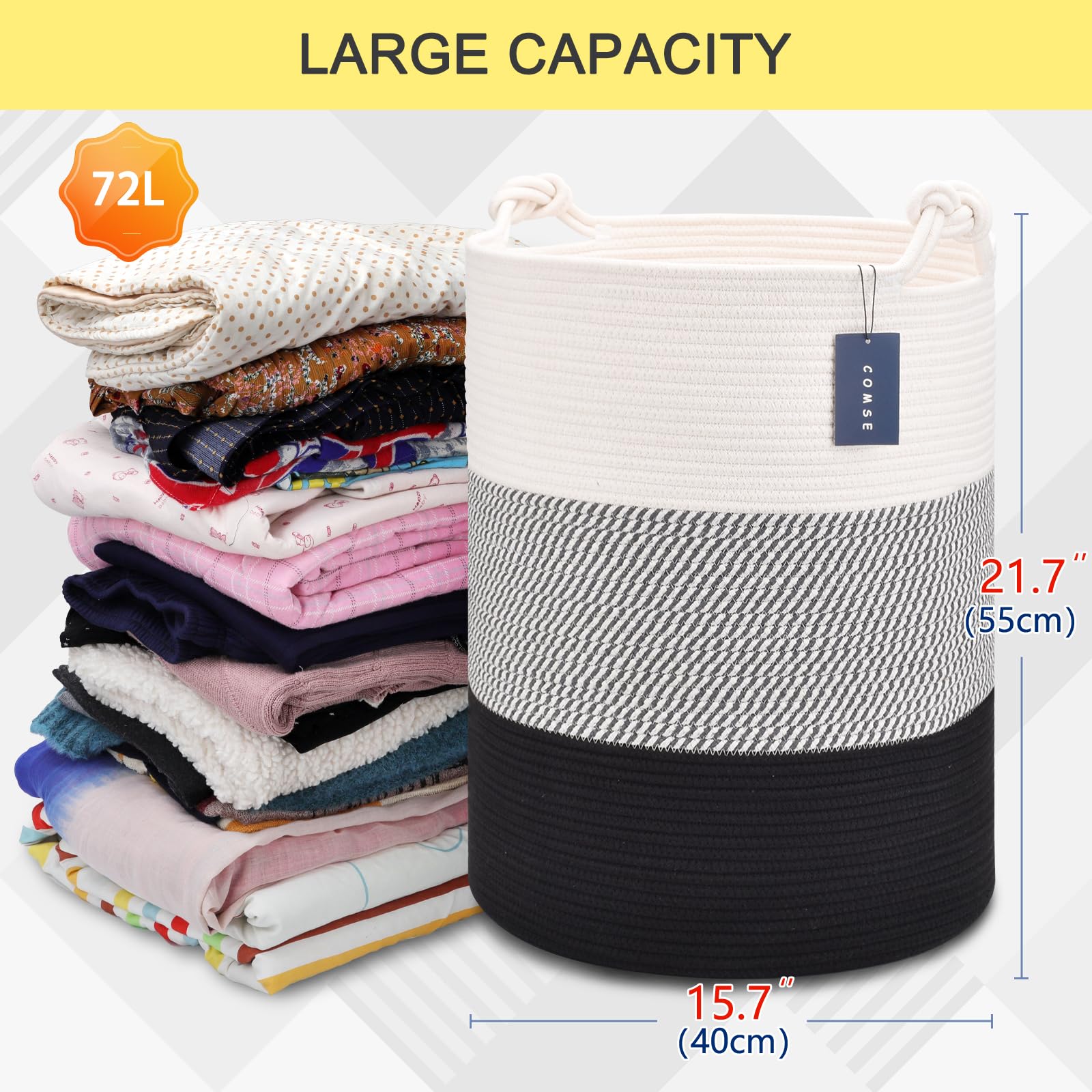 Tall Woven Blanket & Laundry Basket