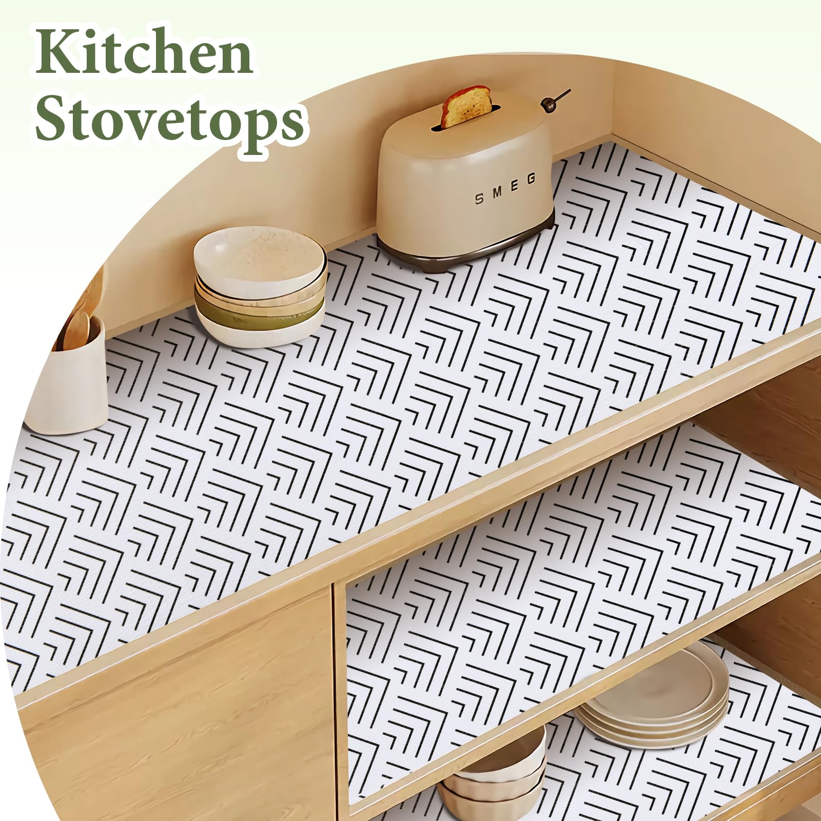Shelf Liner for Kitchen Cabinets Non Adhesive Drawer Liner Non (4090.16 sq inches)