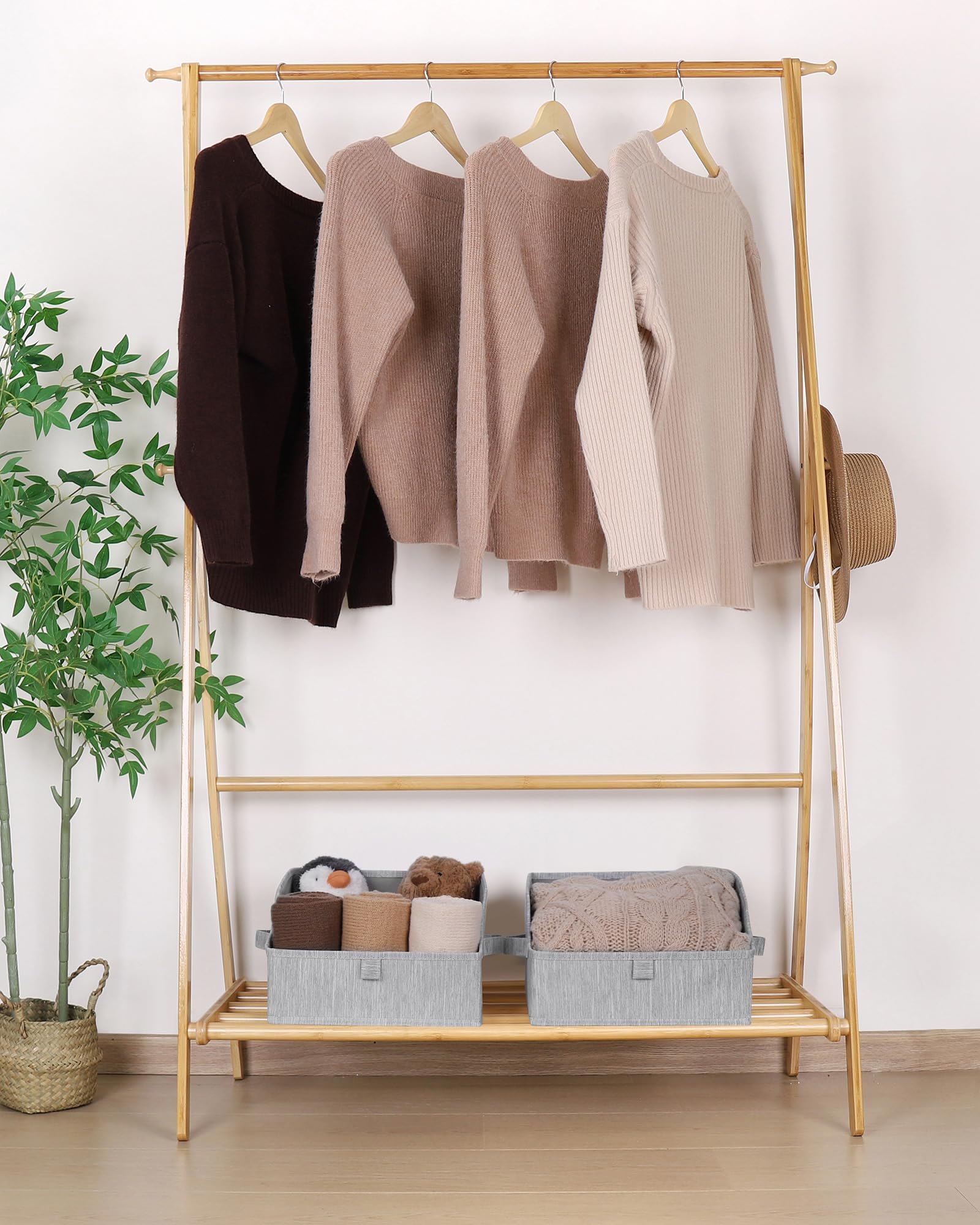Trapezoid Storage Bins for Closet Organizers and Storage (3 Count)