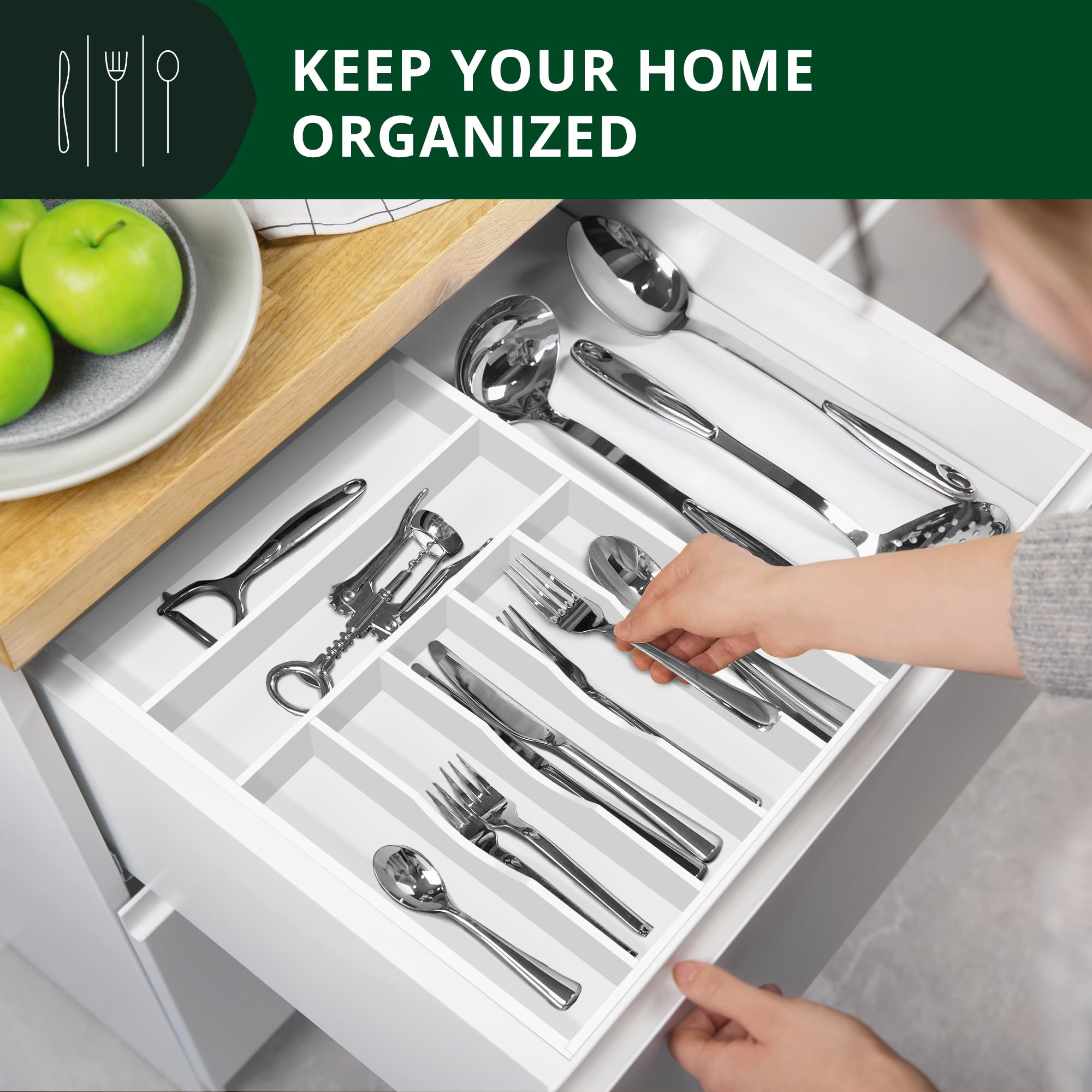 Luxury Bamboo Kitchen Drawer Organizer