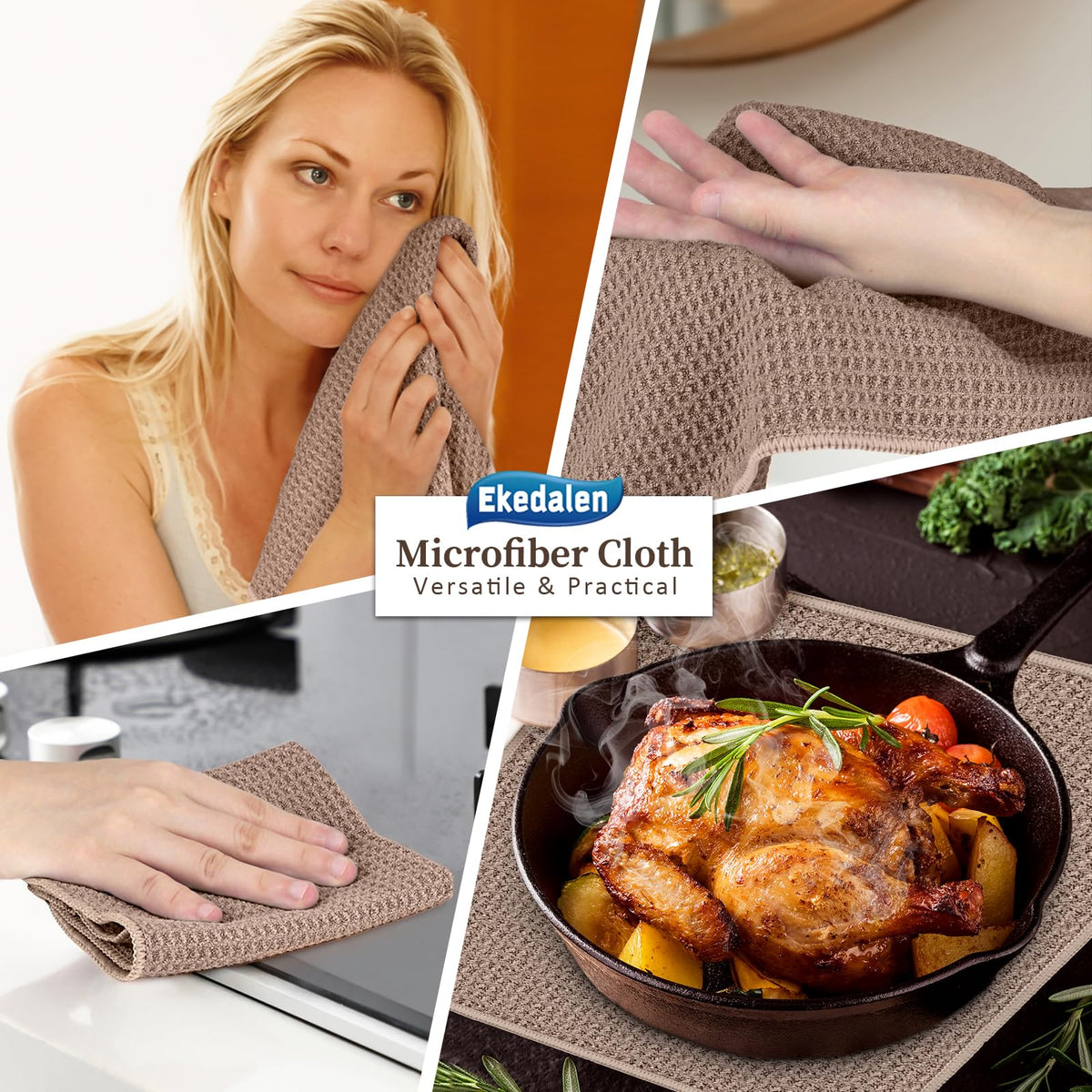 Microfiber Cleaning Cloth Lint Free Glass Polish (6 Count)