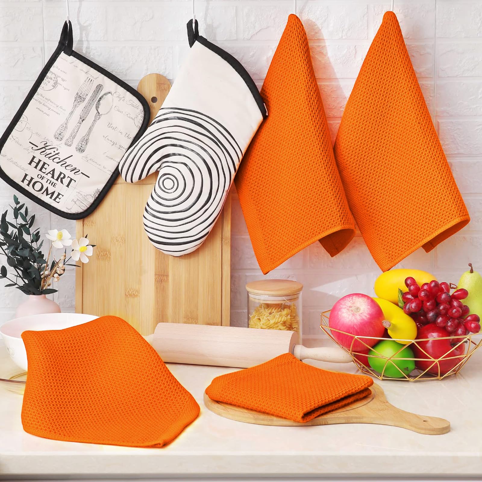 100% Cotton Waffle Weave Kitchen Dish Cloths 6 (6 Count)