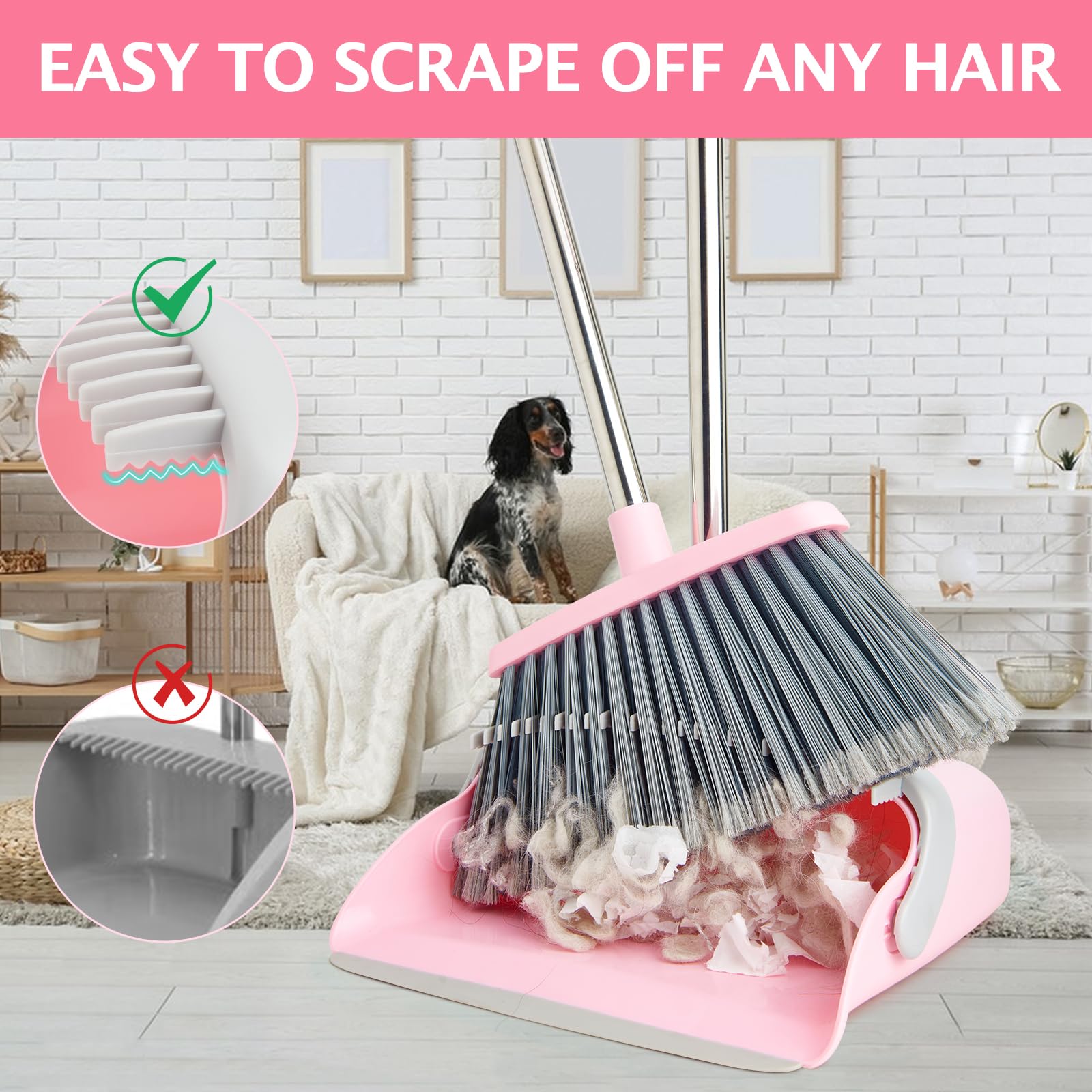2 Pack Broom and Dustpan Combo Set (2 Count)