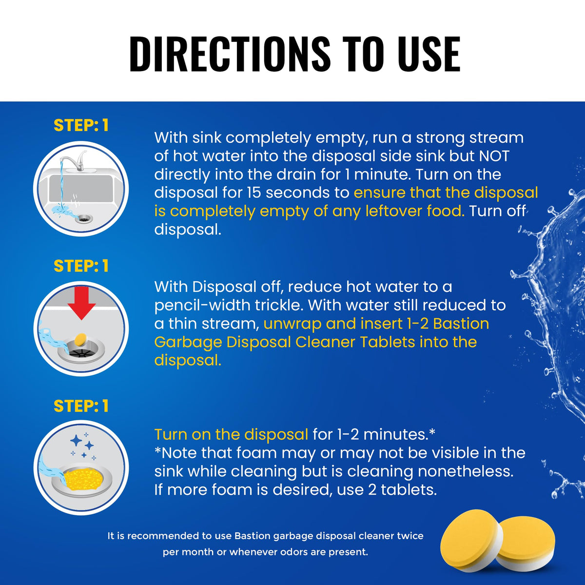 Garbage Disposal Cleaner Deodorizer Tablets (24 Count)