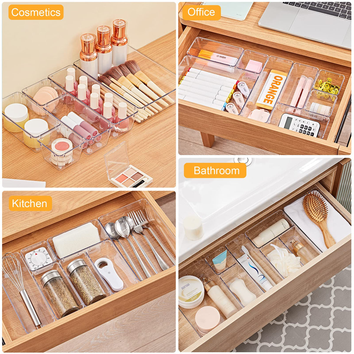 28 Piece Drawer Organizers with Non (28 Count)