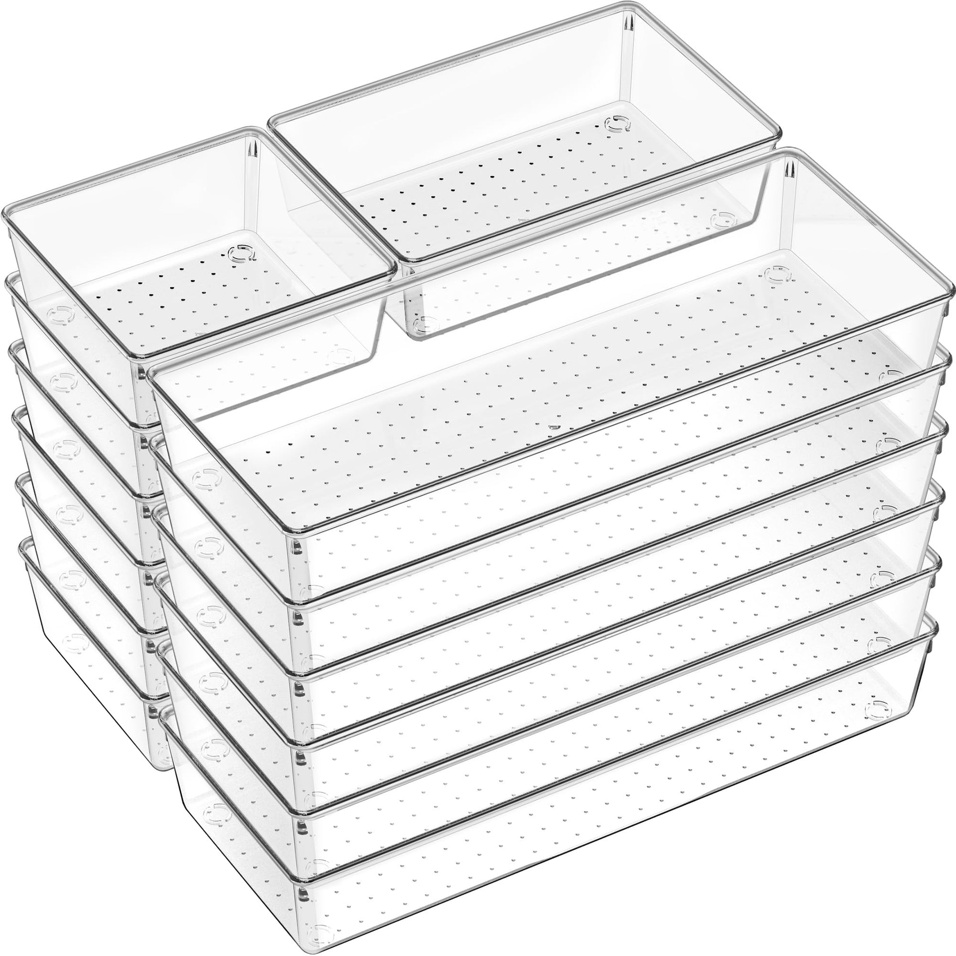 18 Pcs Large Size Clear Drawer Organizer Set (18 Count)