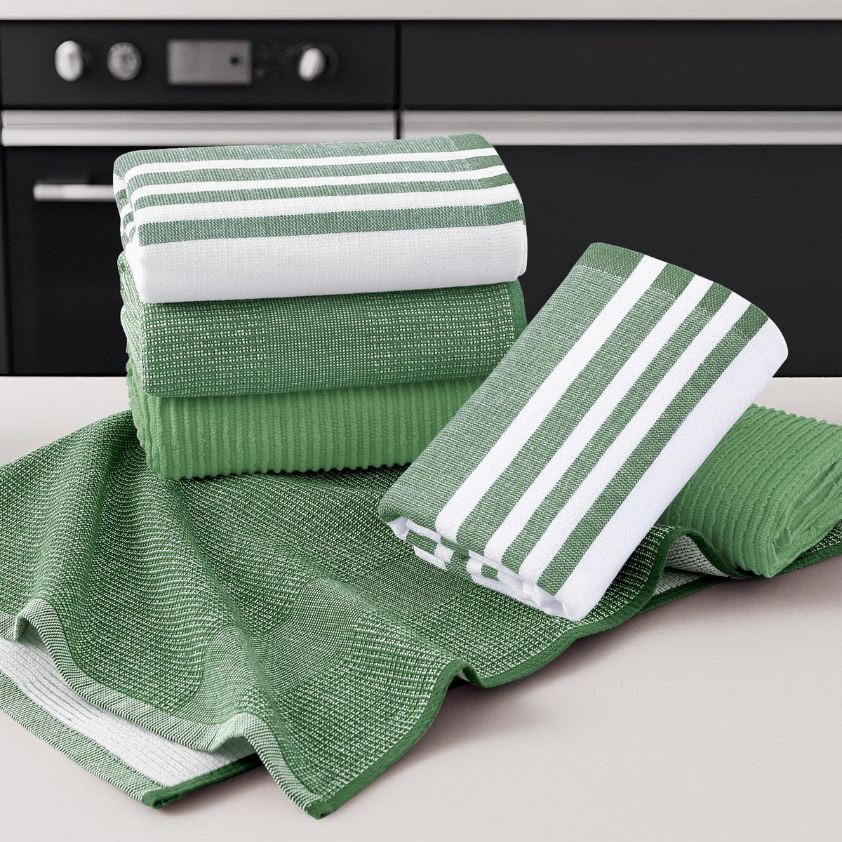 Cotton 380 GSM Premium Kitchen Towels (6 Count)