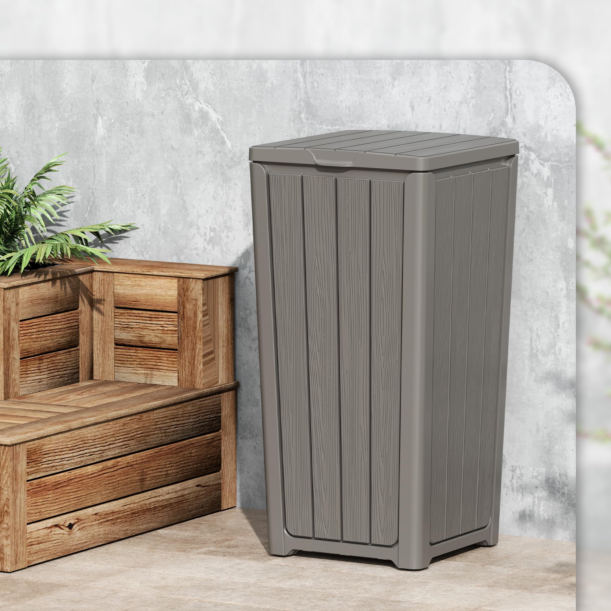 Outdoor Trash Can with Lid