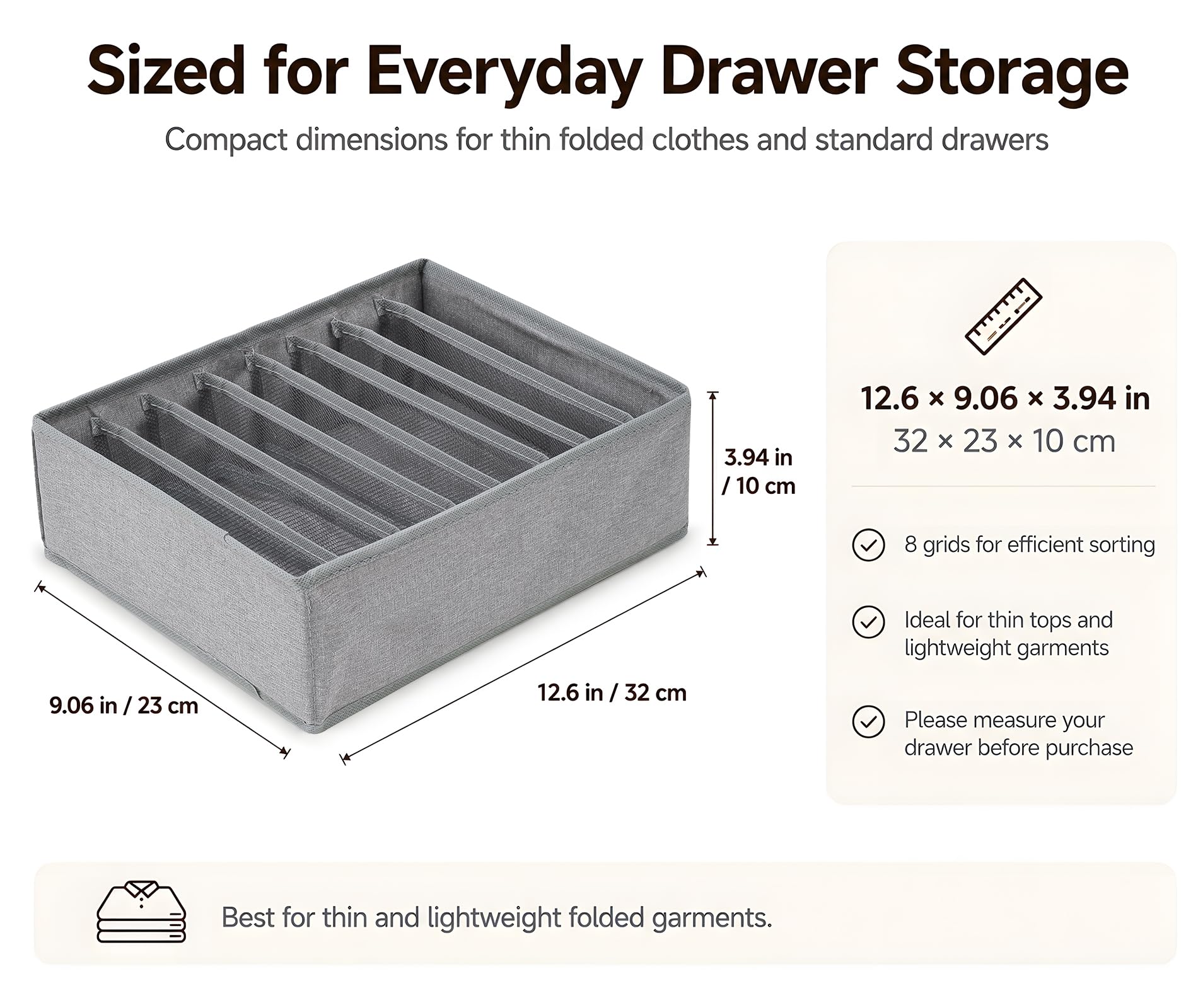 4 Pack Drawer Organizers for Clothing (4 Count)