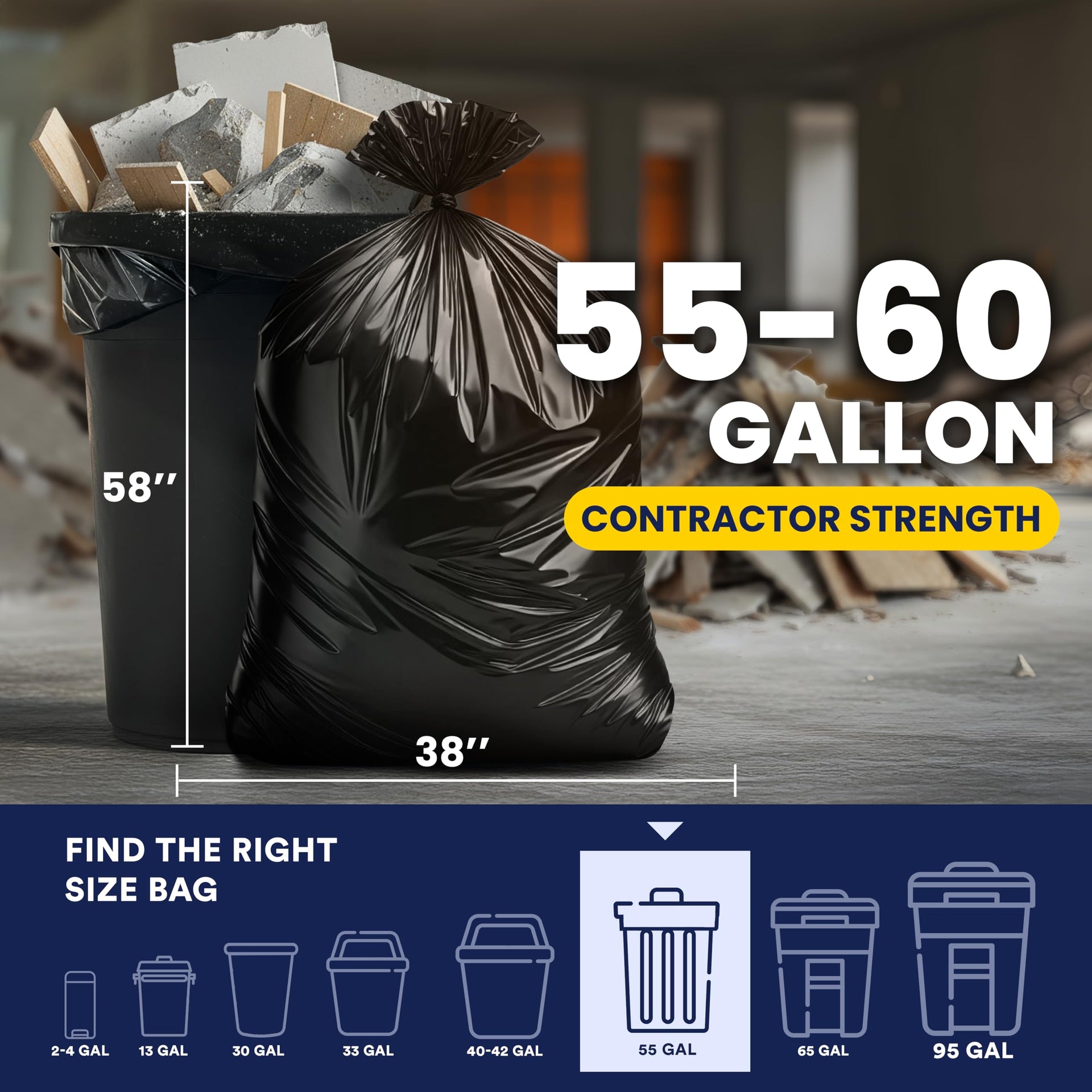 55 Gallon Contractor Bags (32 Count)