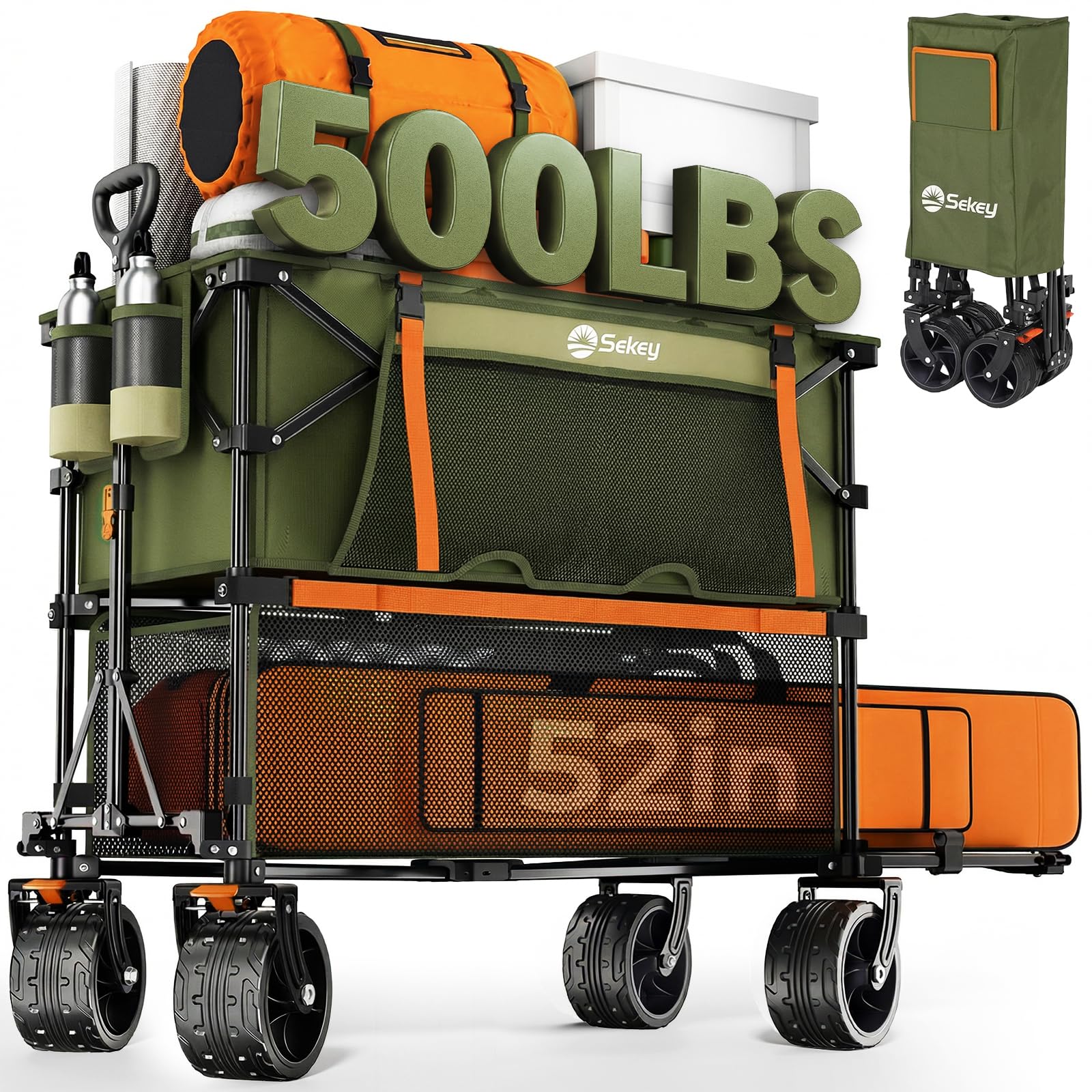500LBS Heavy Duty Double Decker Wagon with Extender