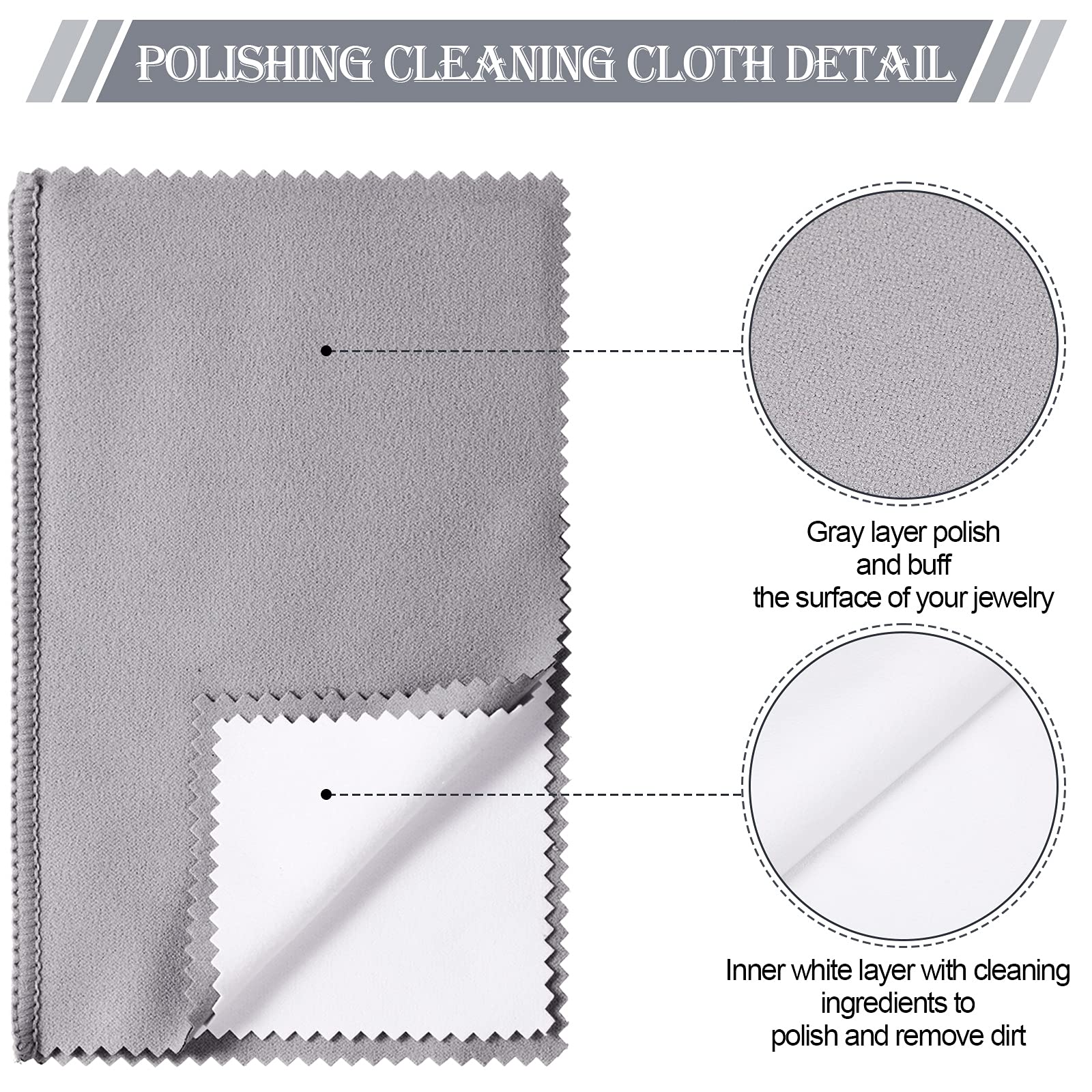 8 Pieces Large Jewelry Polishing Cloth Set Cleaning Cloths Silver Polishing Cleaning for Gold Silver Platinum Jewelry Coins Watches Silverware
