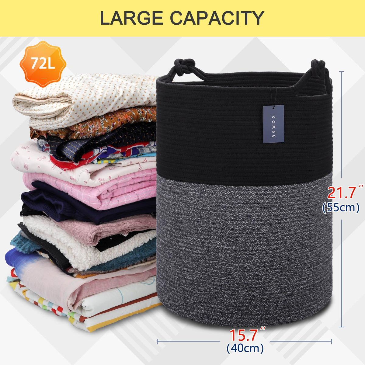 Tall Woven Blanket & Laundry Basket
