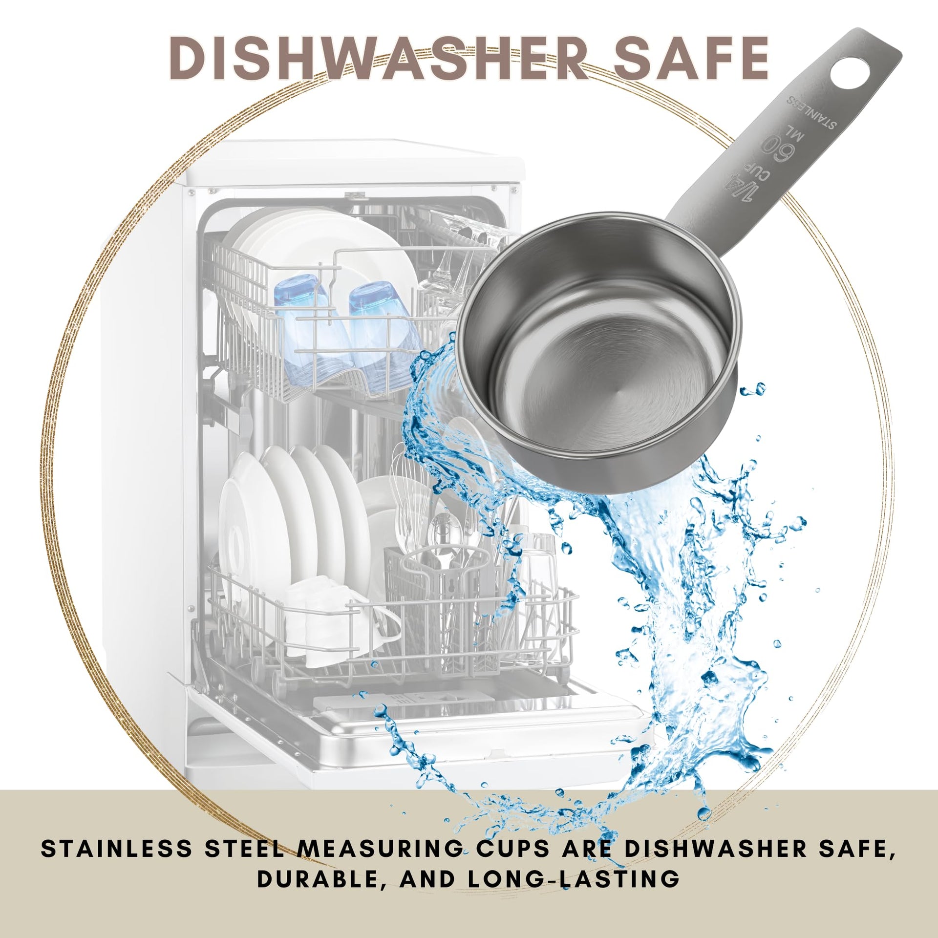 1 4 Cup Stainless Steel Measuring Cup (4 Count (1/4 Cup))