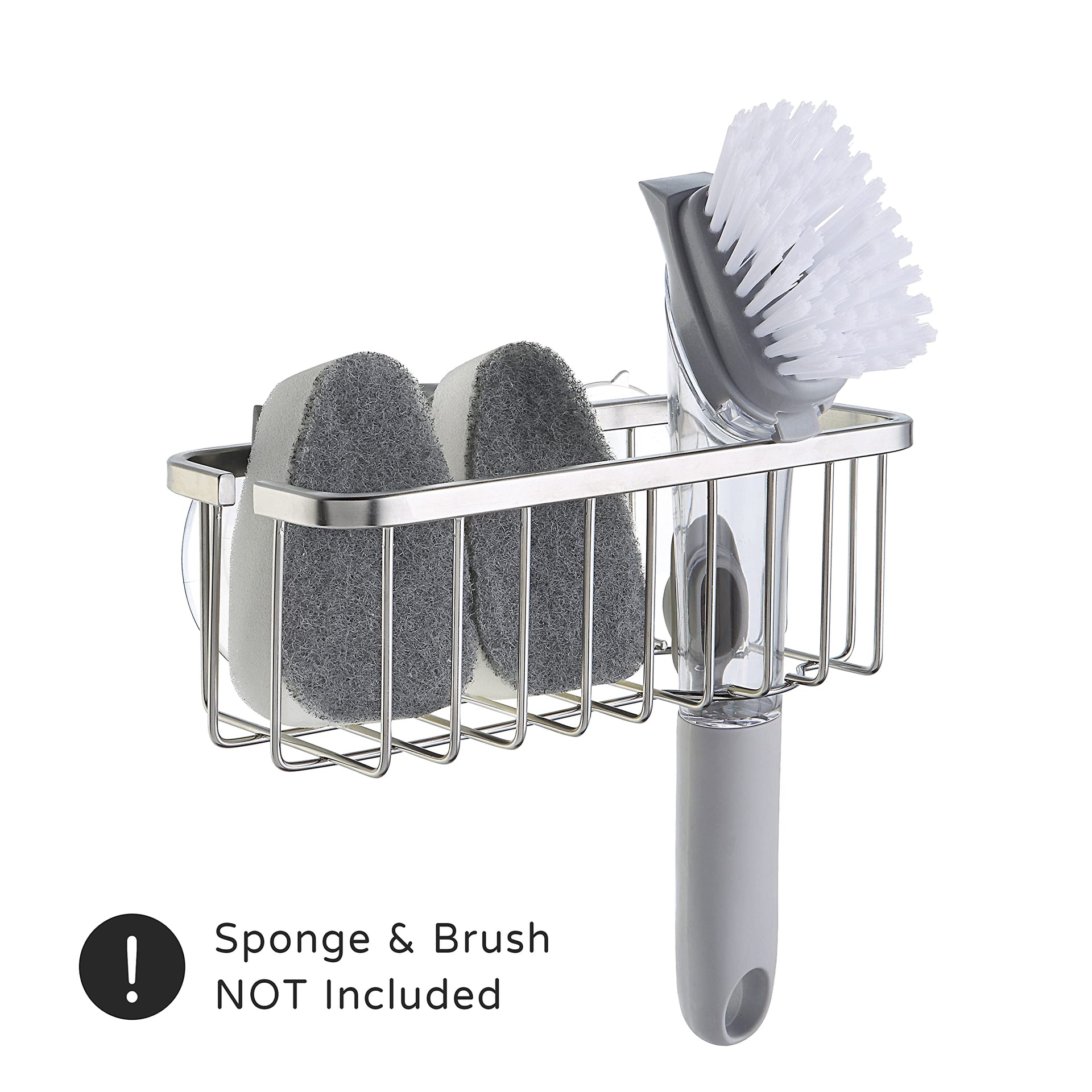 NeverRust Deluxe Kitchen & Bathroom Sink Sponge Holder Organizer with Adhesive Mount