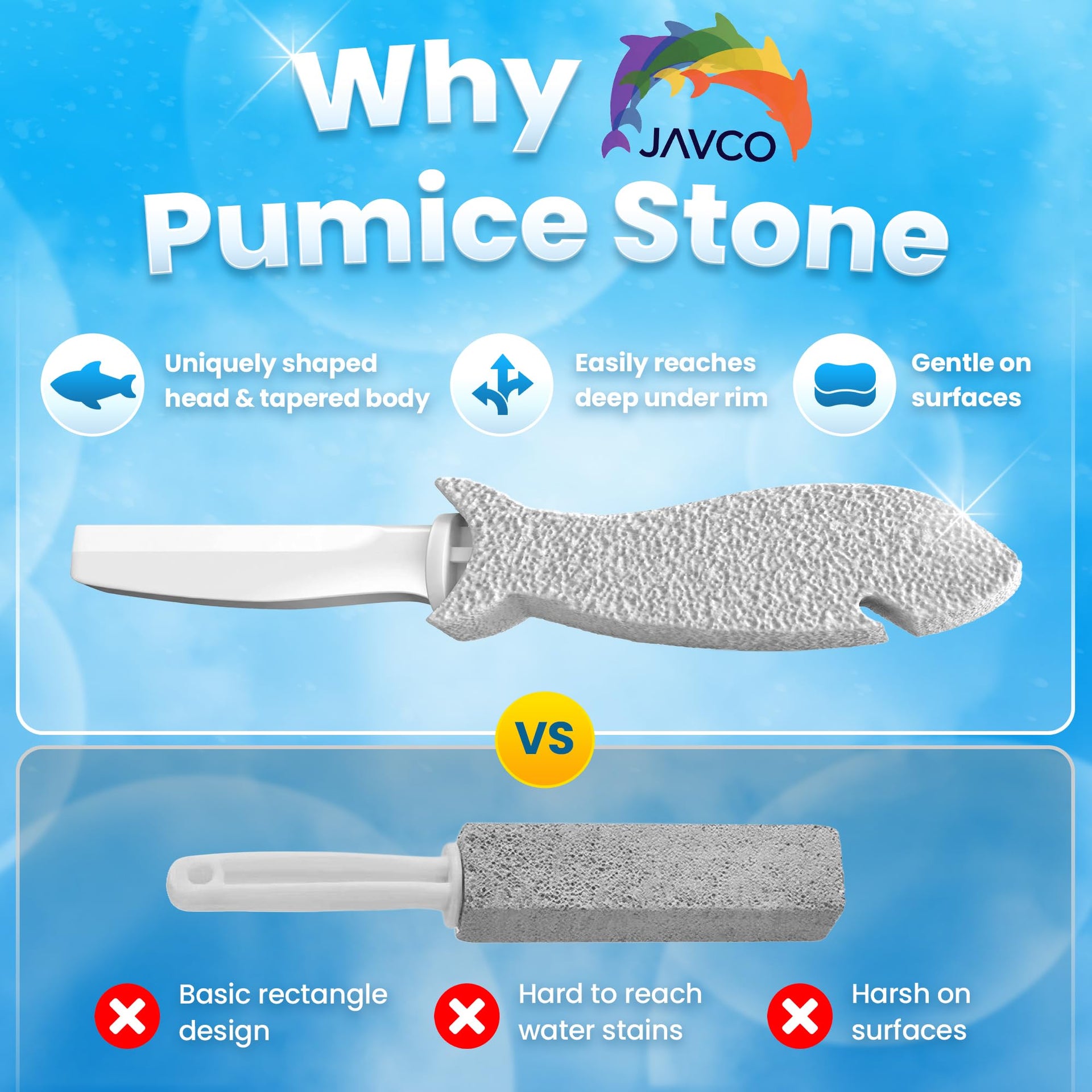 Pumice Stone for Cleaning with Handle (4 Count)