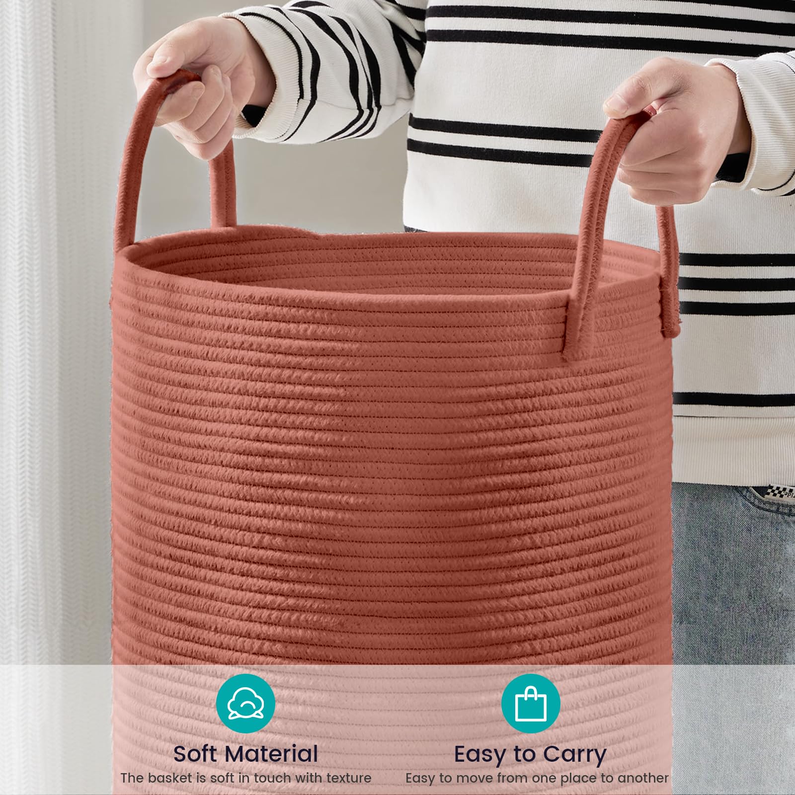 Cotton Rope Laundry Hamper Basket (1961.2133 Fl Oz) - ModHome Supplies
