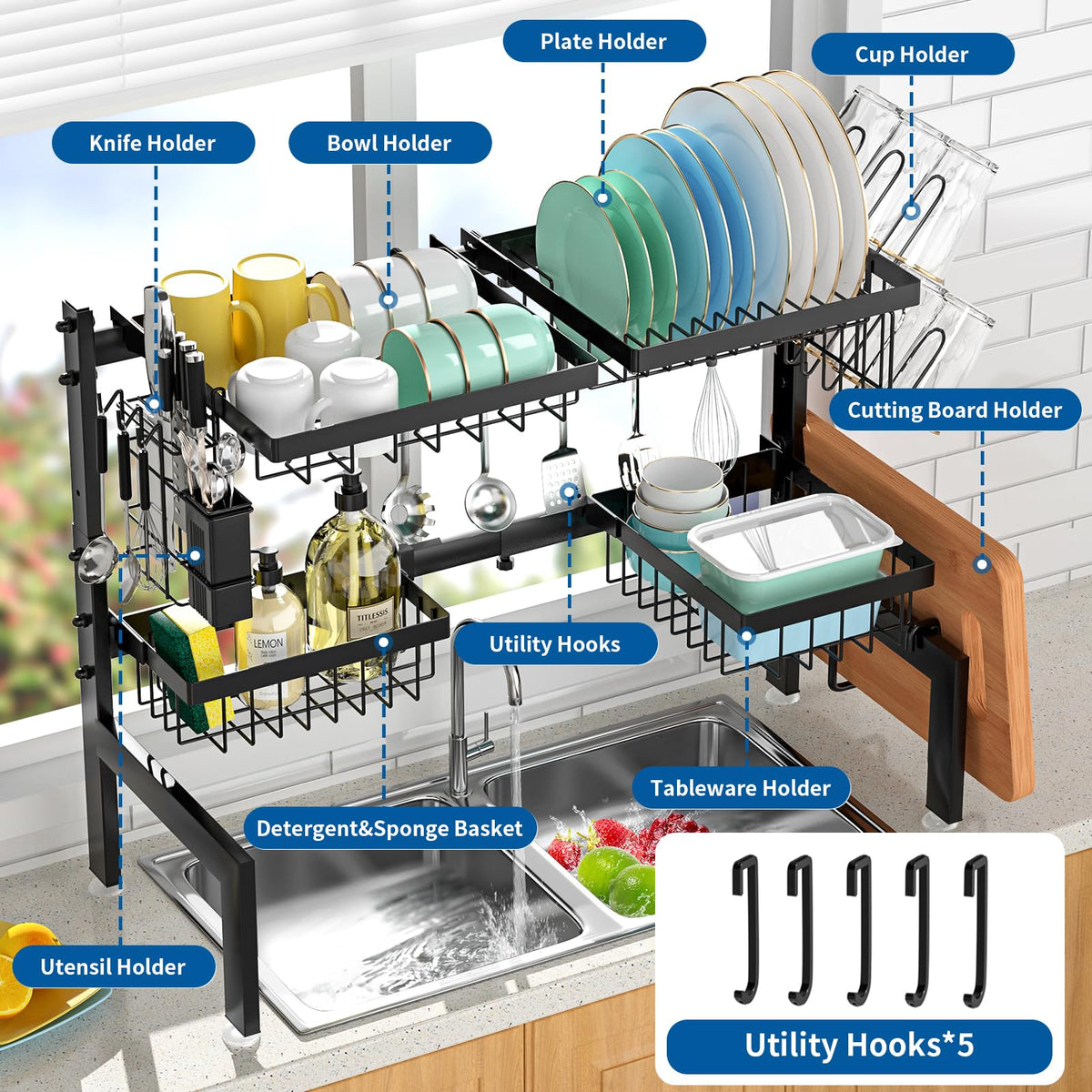 Over The Sink Dish Drying Rack