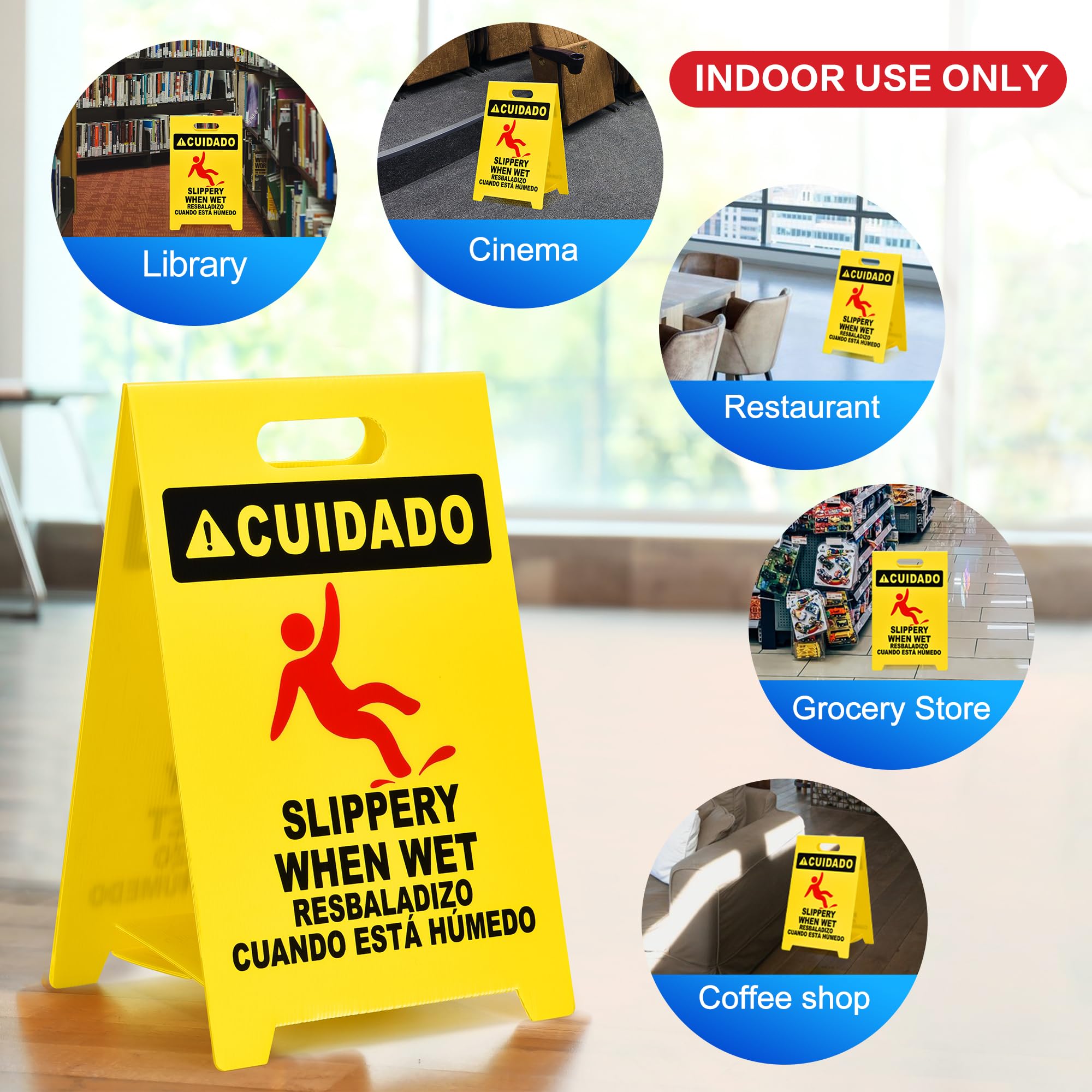 MATTHEW CLEANING 19'' Industrial Wet Floor Sign 6 Pack 2 (6 Count)
