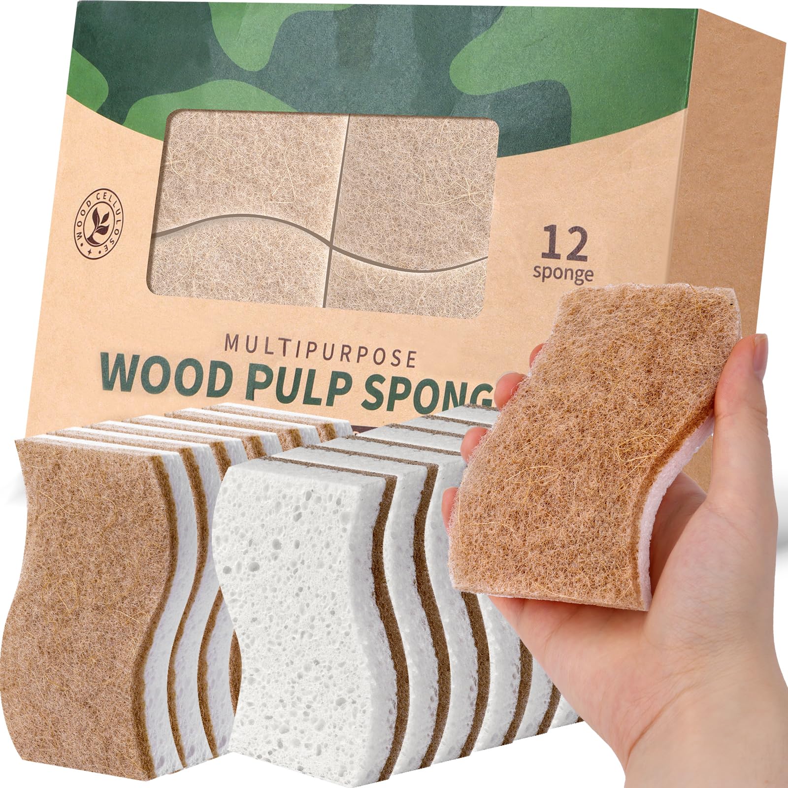 12Pack Natural Kitchen Sponge (12 Count)