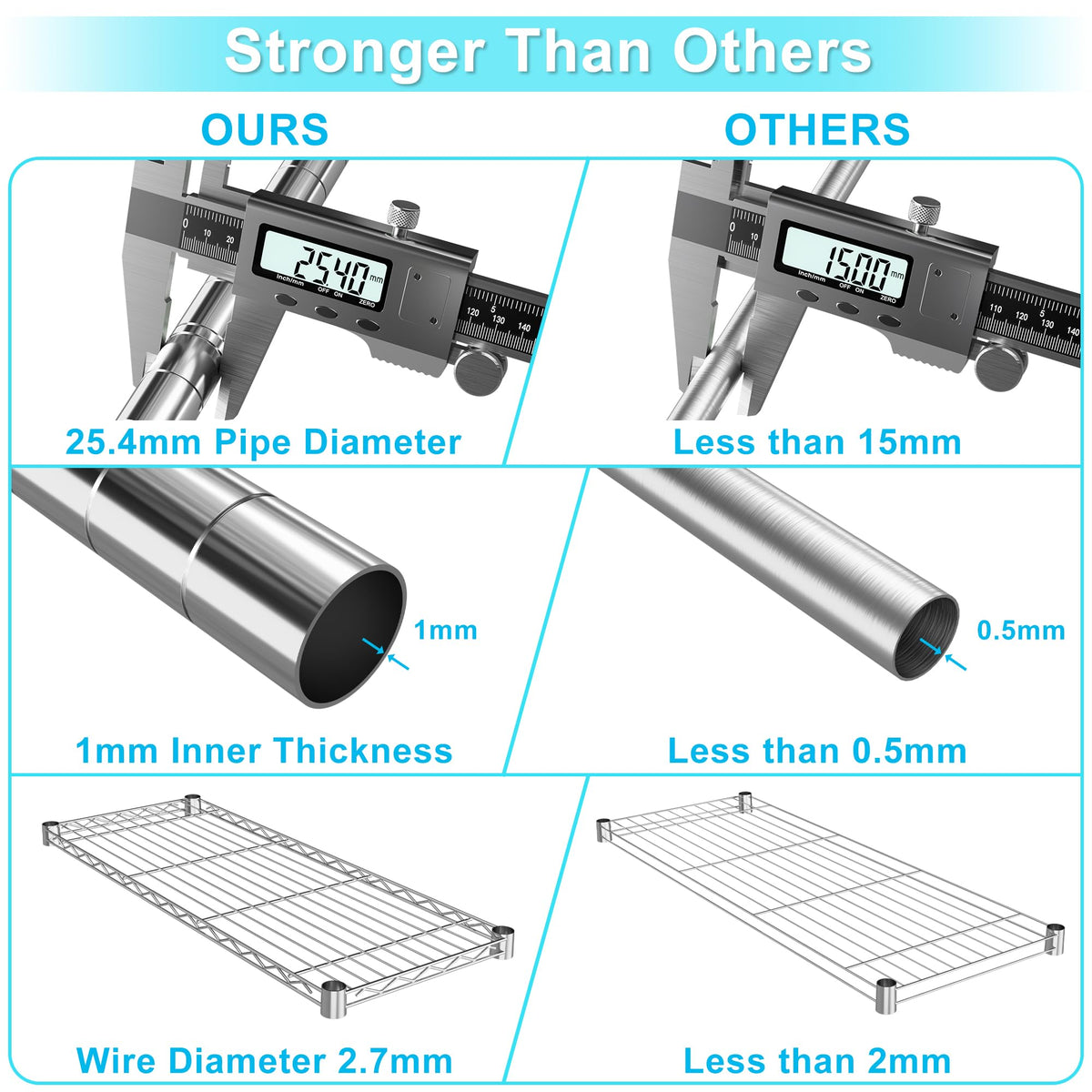 3 Tier Heavy Duty Wire Shelving