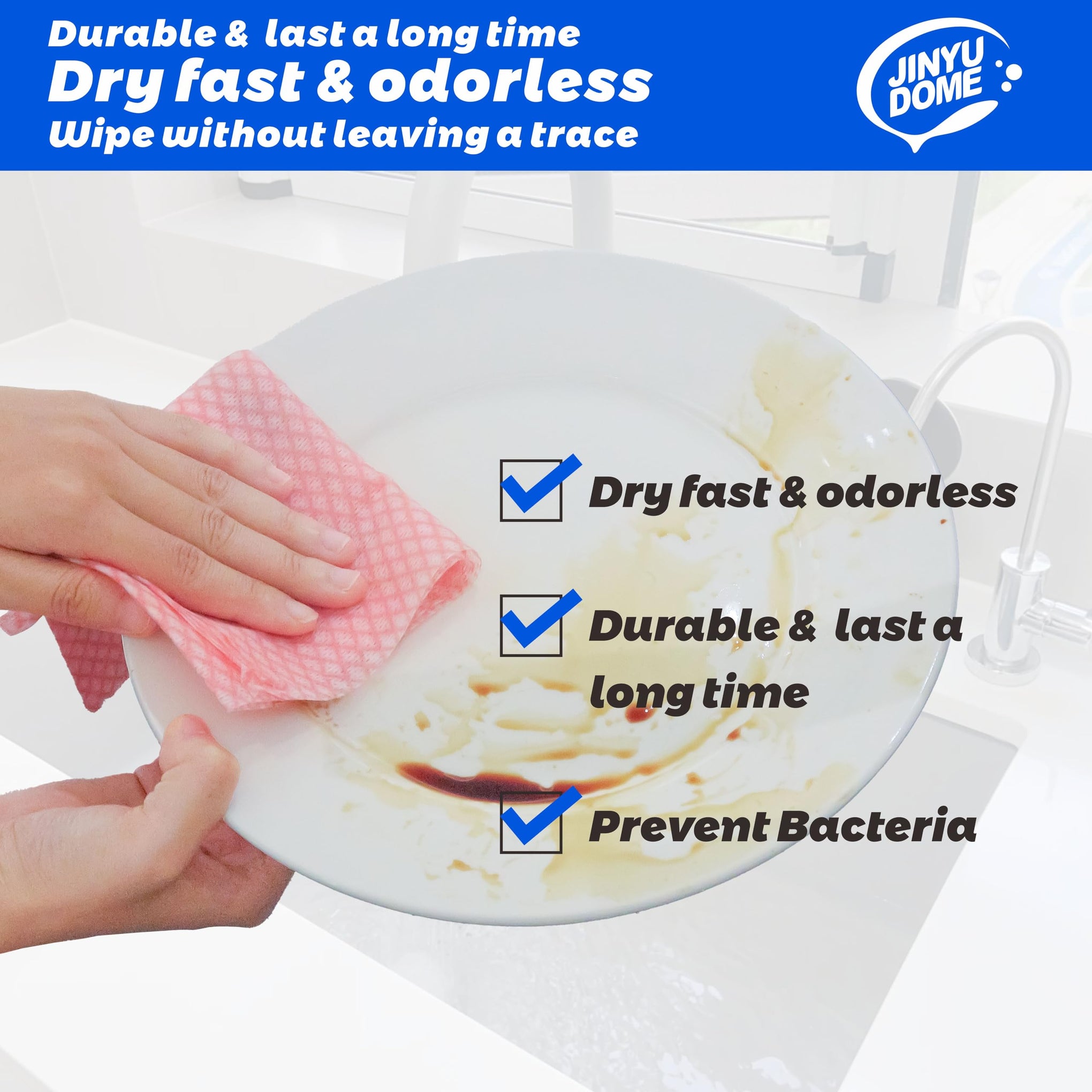 Disposable Kitchen Cleaning Cloths Dish Towels Dish Cloth Reusable Cloths for Kitchen (100 Count)
