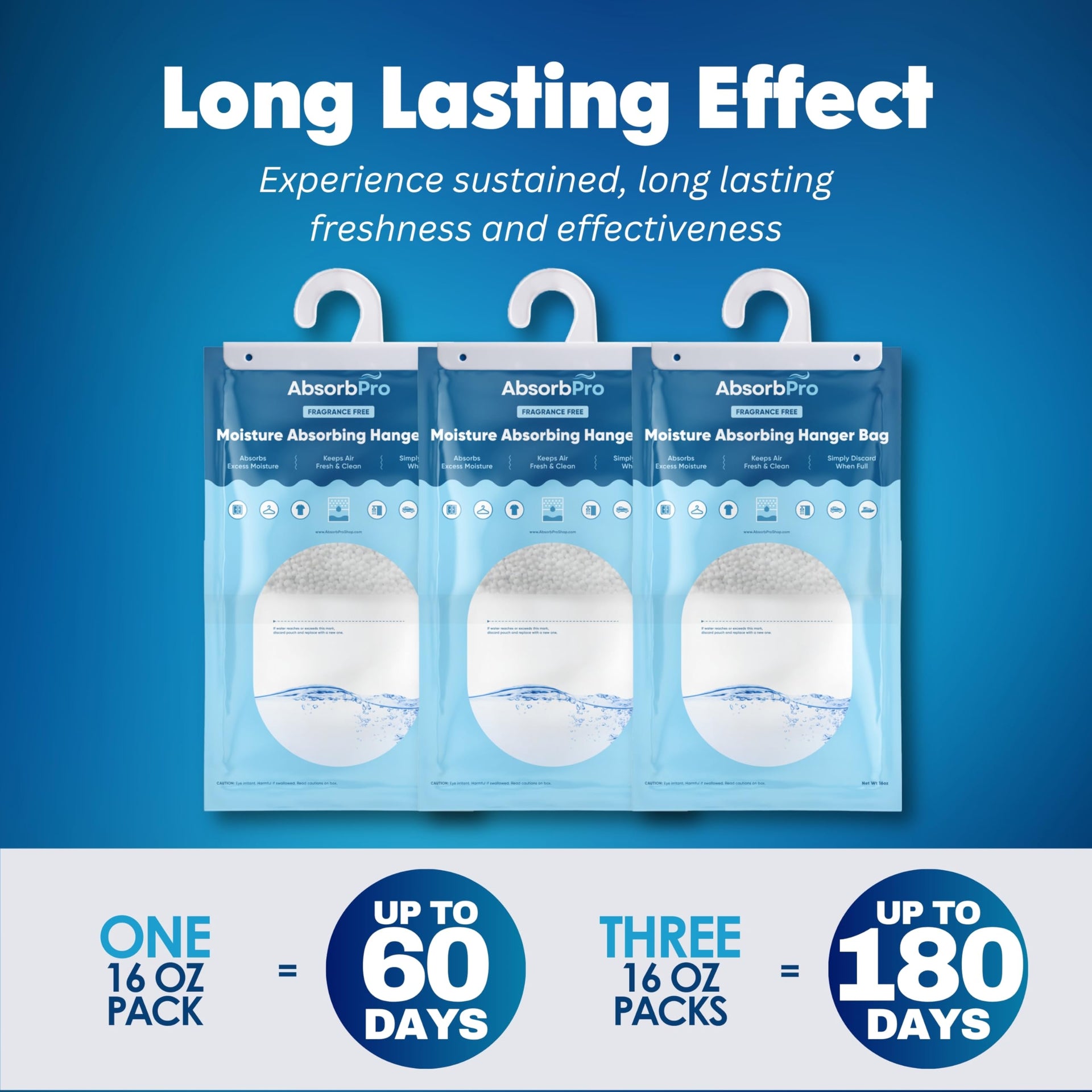 Moisture Absorbing Hanger Bag Fragrance Free (3 Count)