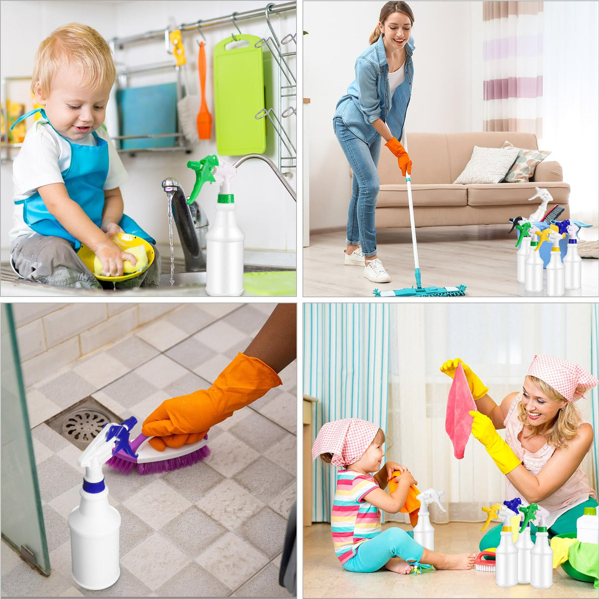 12 Pcs 16 Oz Plastic Spray Bottles