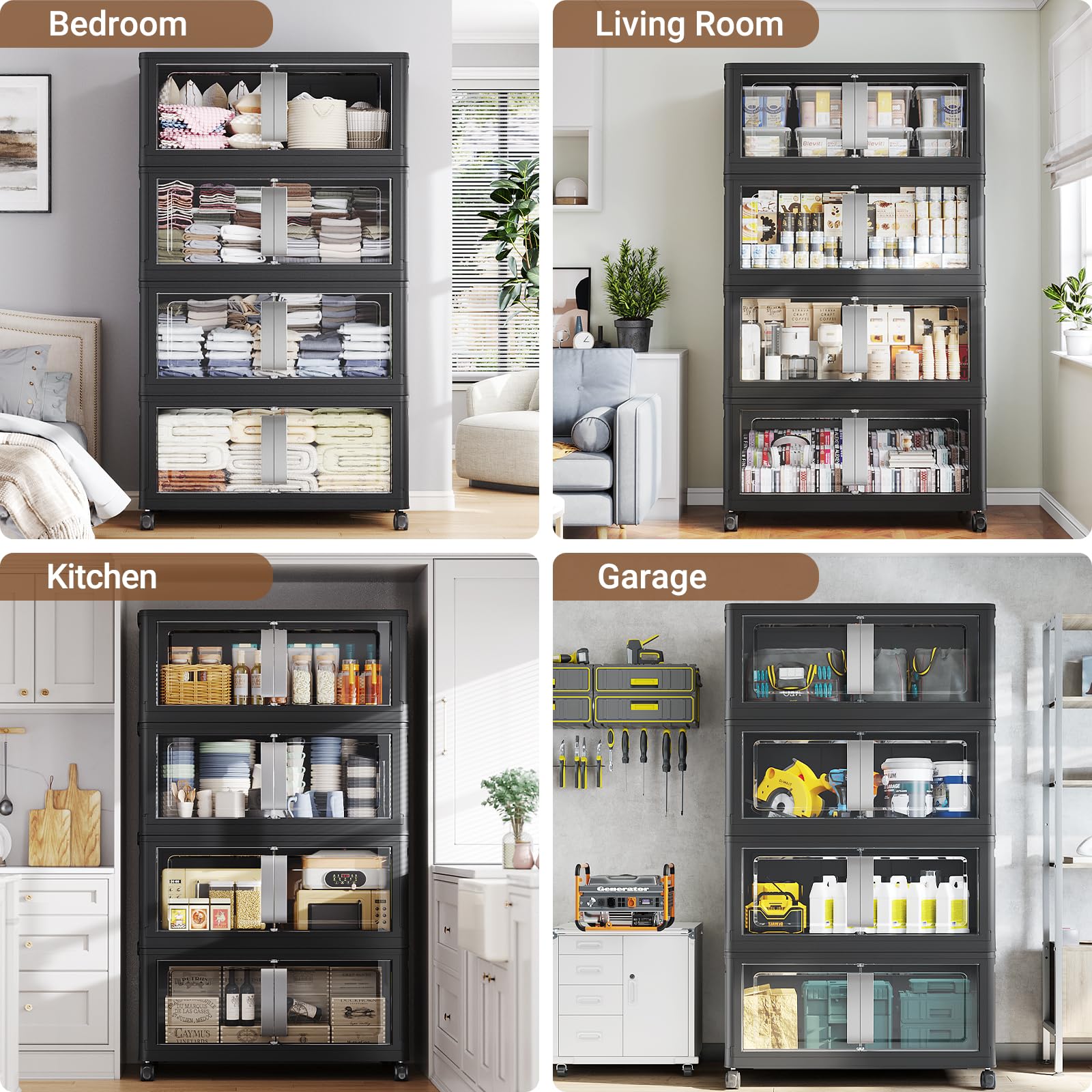 160QT Stackable Storage Bins with Lids