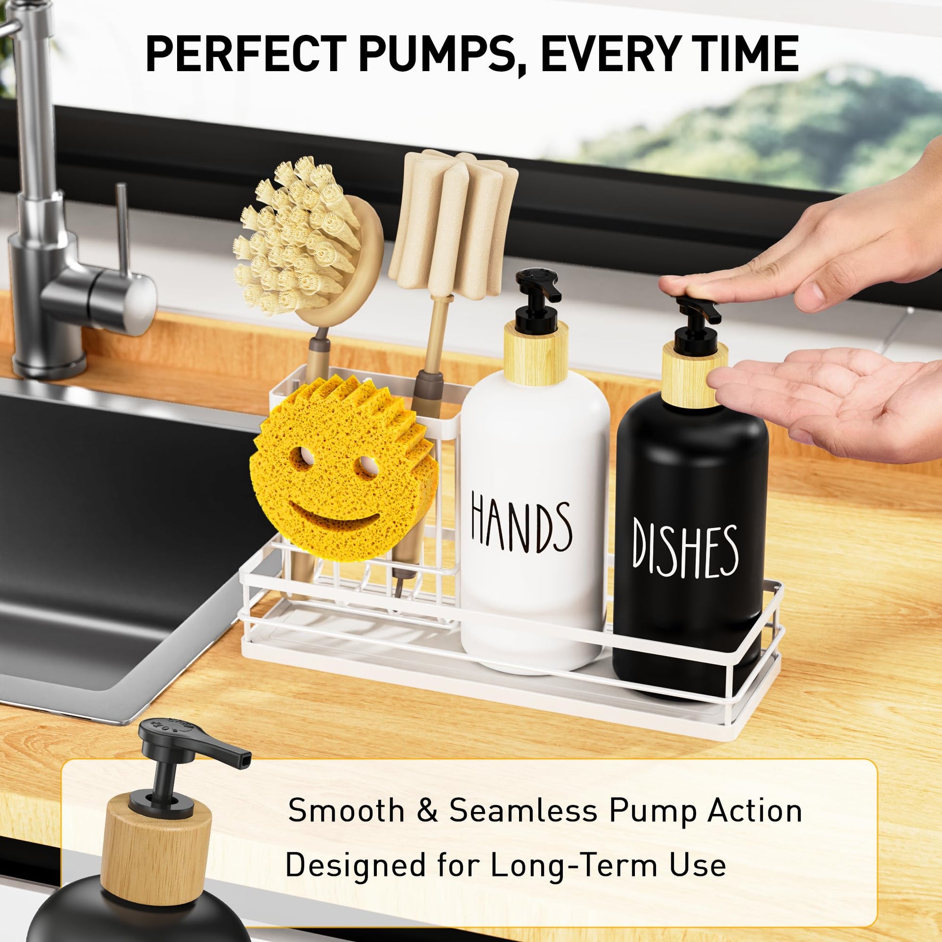Kitchen Dish Soap Dispenser Set