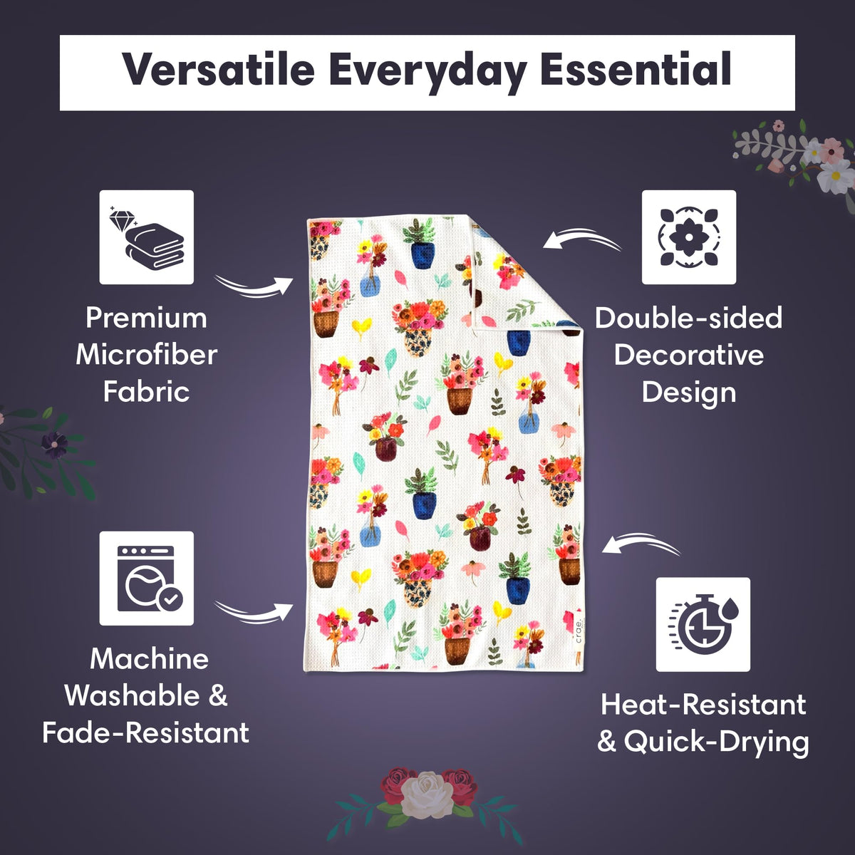 Double Sided Microfiber Hand Towels (2 Count)