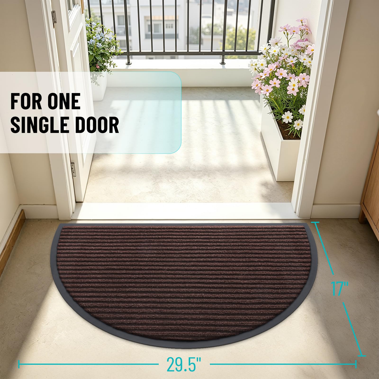 Half Circle Front Door Mat 29.5x17