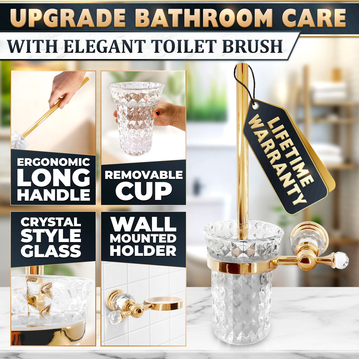 Wall Mounted Toilet Brush and Holder Set