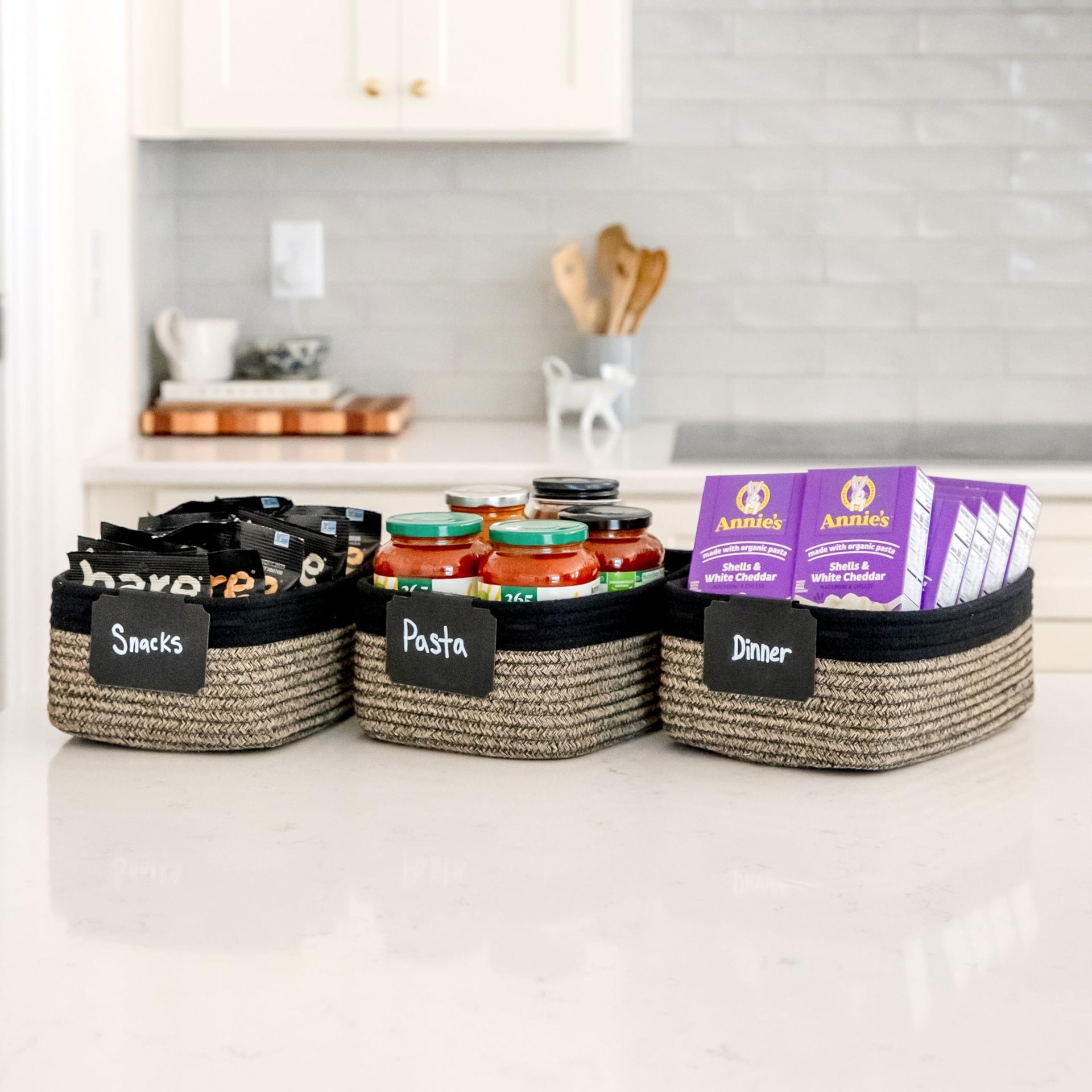 11.8"x8"x4.5” Rectangle Storage Baskets for Shelves 3 Pack (3 Count)
