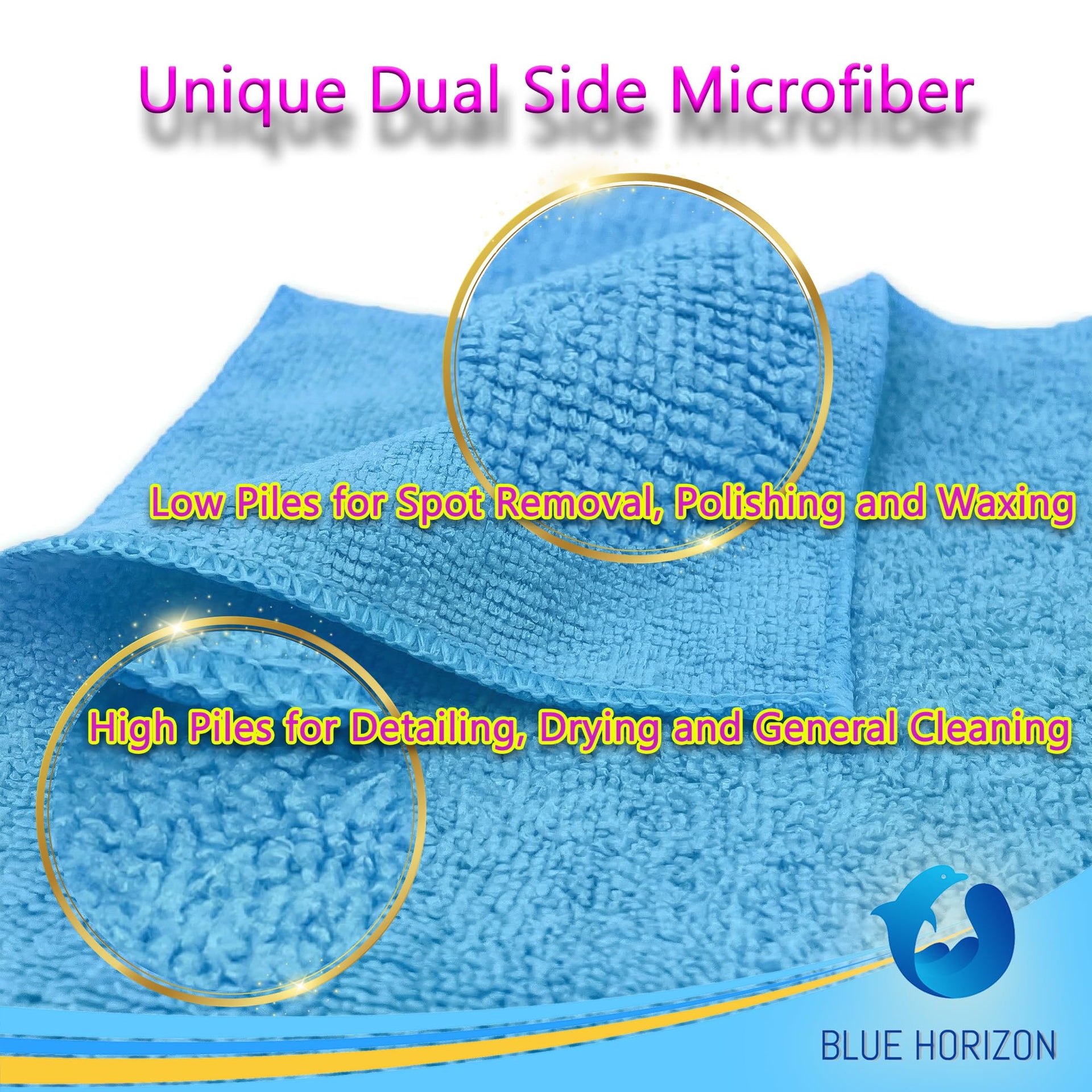 Blue Large Microfiber Cleaning Towels (36 Count)