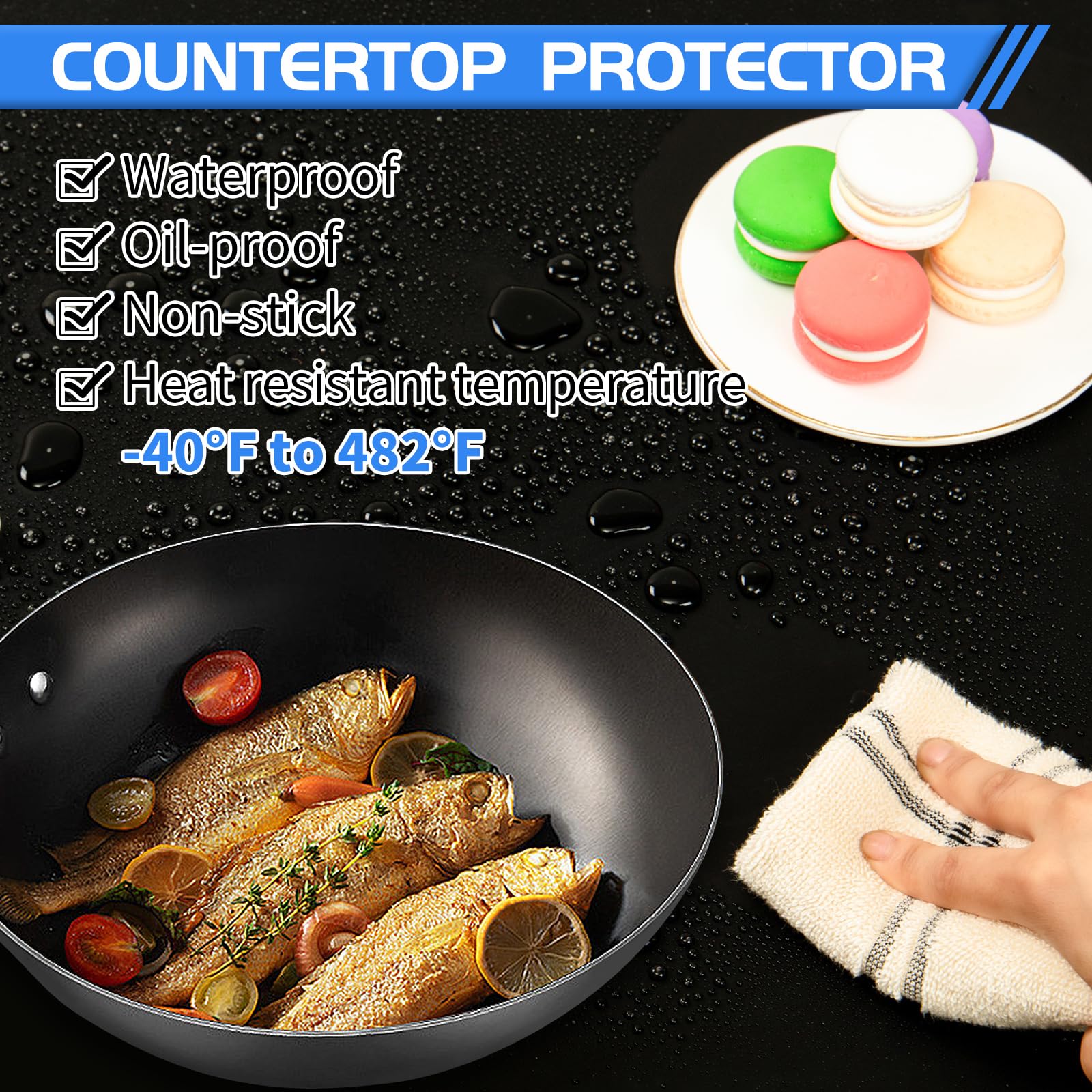 Silicone Mat 36"x 23.6" Heat Resistant Mats for Countertop Protector