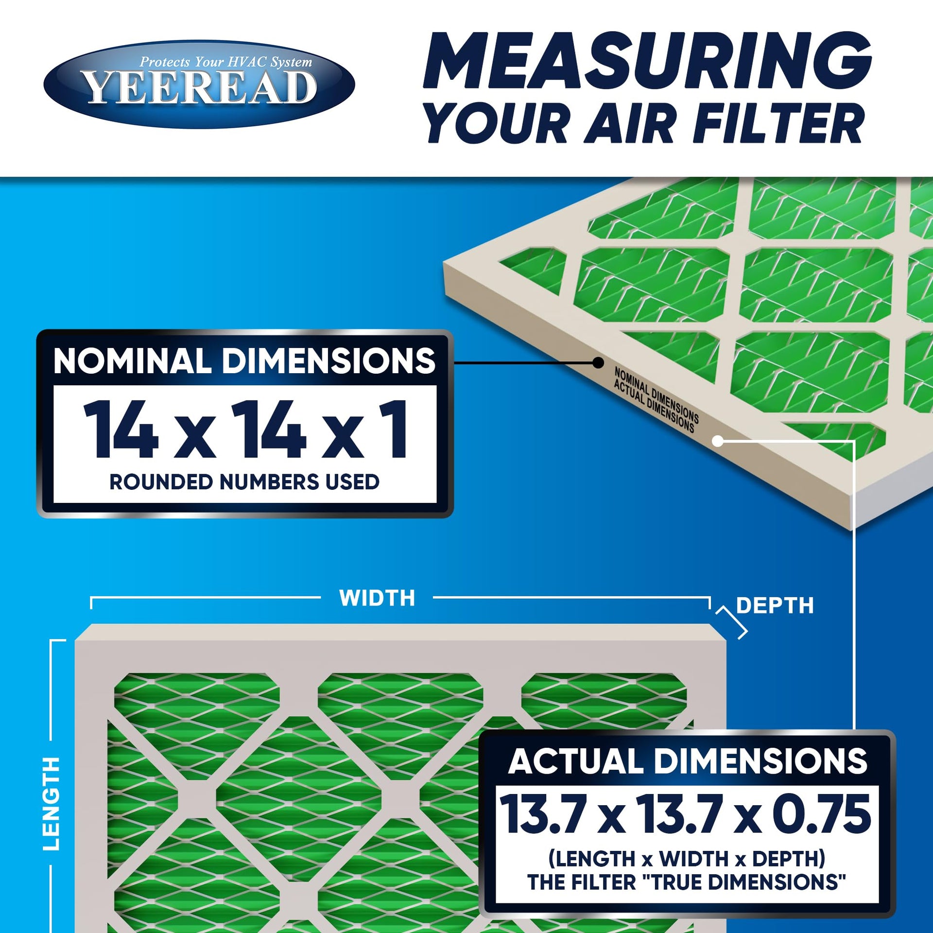 14x14x1 MERV 13 Air Filters