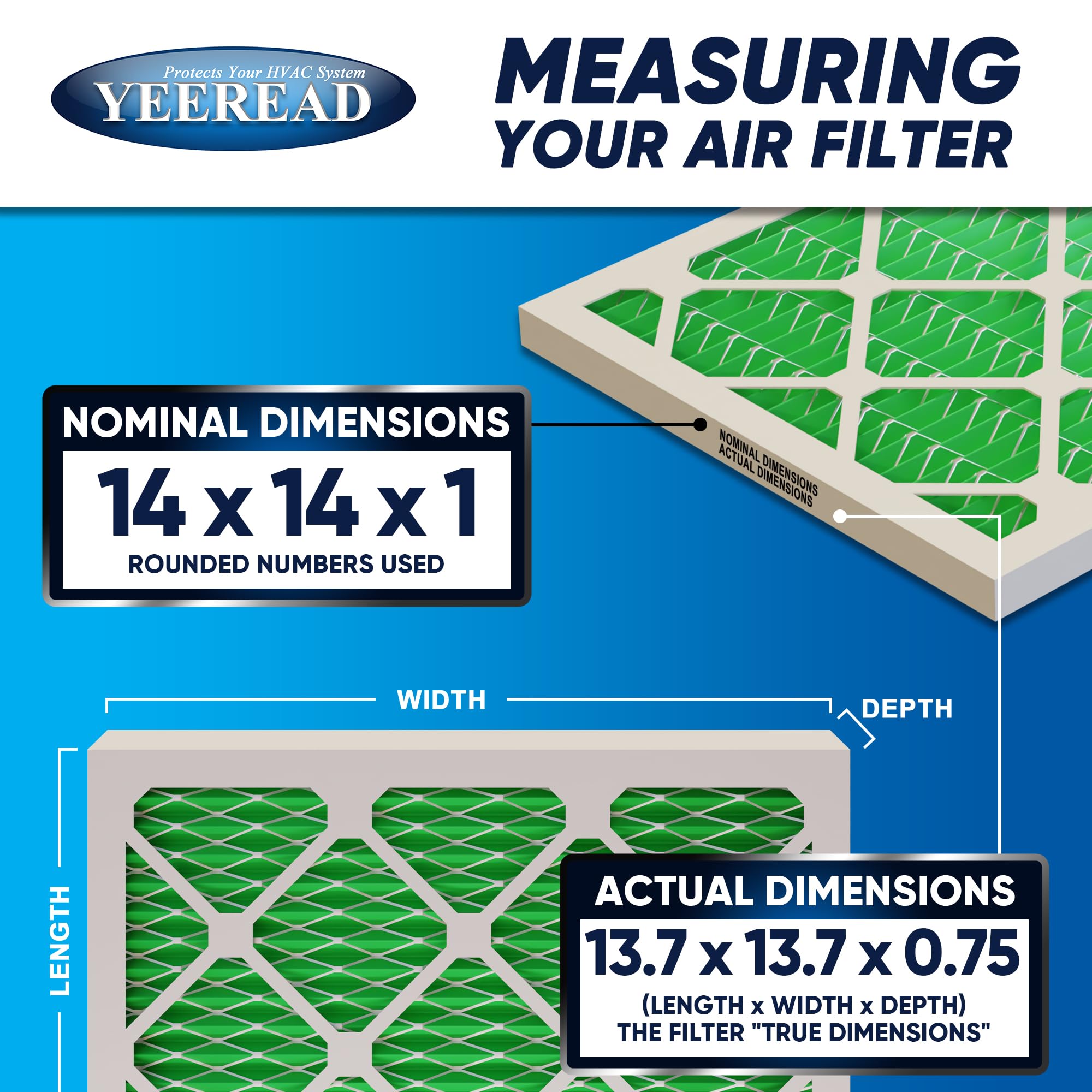 14x14x1 MERV 13 Air Filters